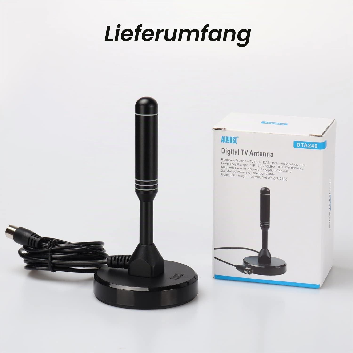 Thumbnail 6 de August DTA240 DVB-T2 Antenne 2m Kabel