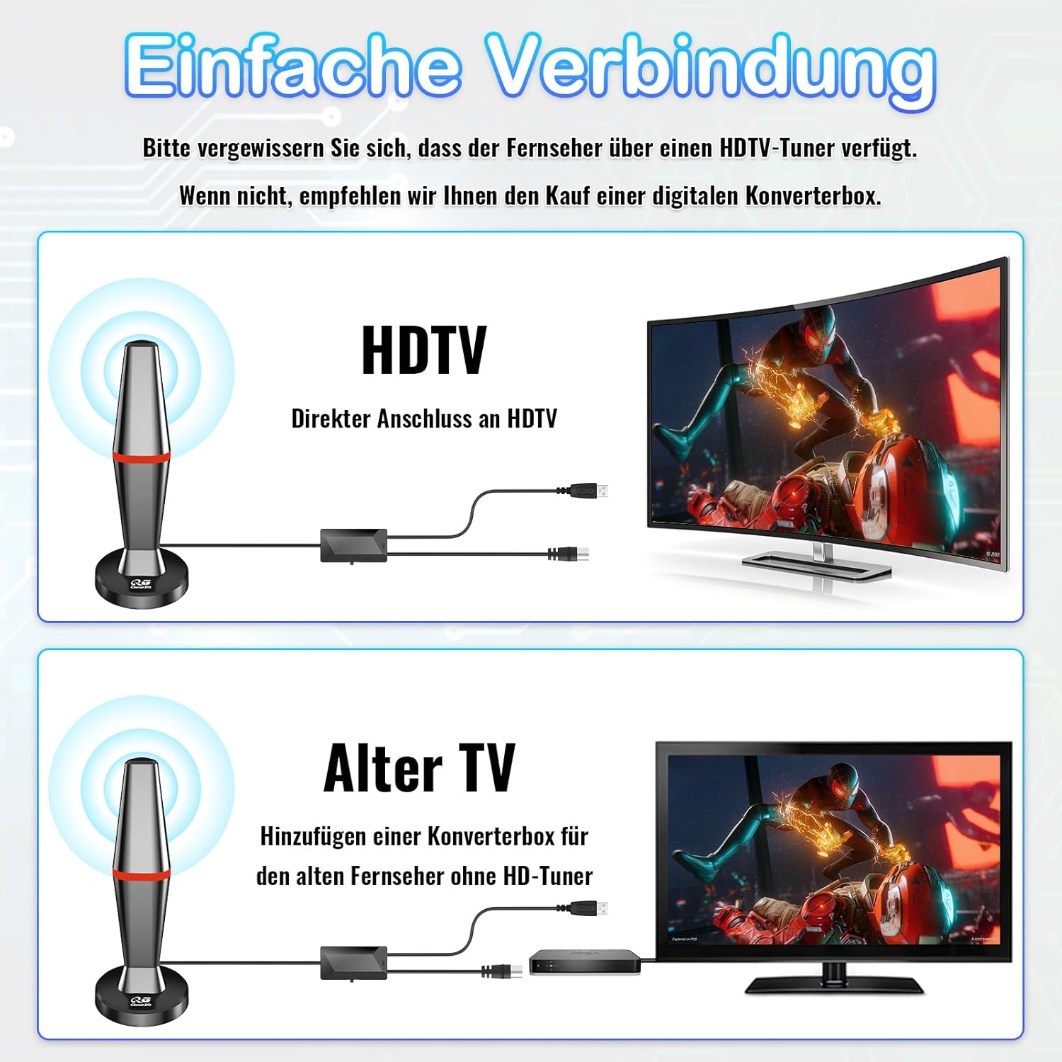 Thumbnail 6 de QGClearSO DVB-T/DVB-T2 Antenne 360° mit Verstärker und magnetischem Standfuß
