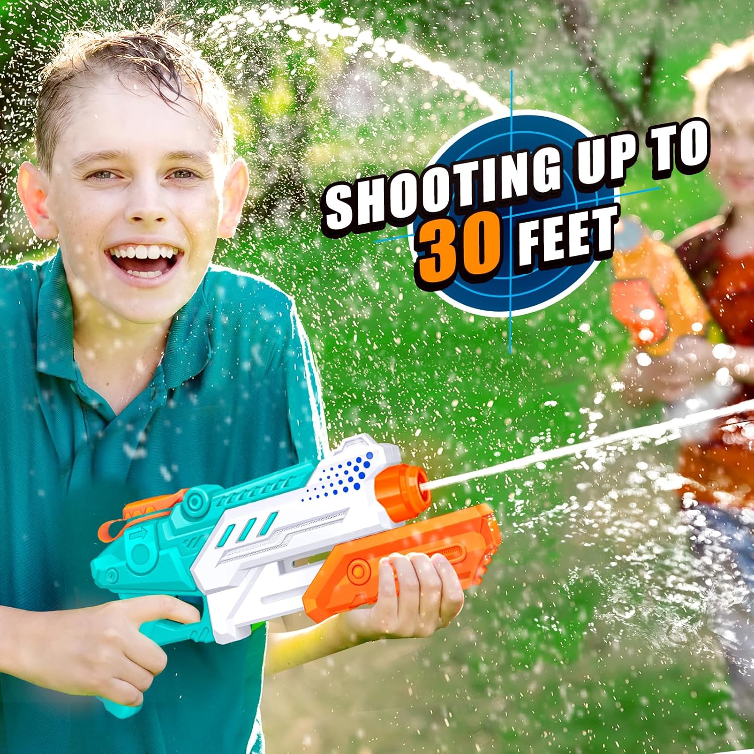 Thumbnail 6 de RONSTONE 4er-Pack Wasserpistolen (300 ml, 25–30 ft Reichweite) – Pump-Action für Kinder & Erwachsene