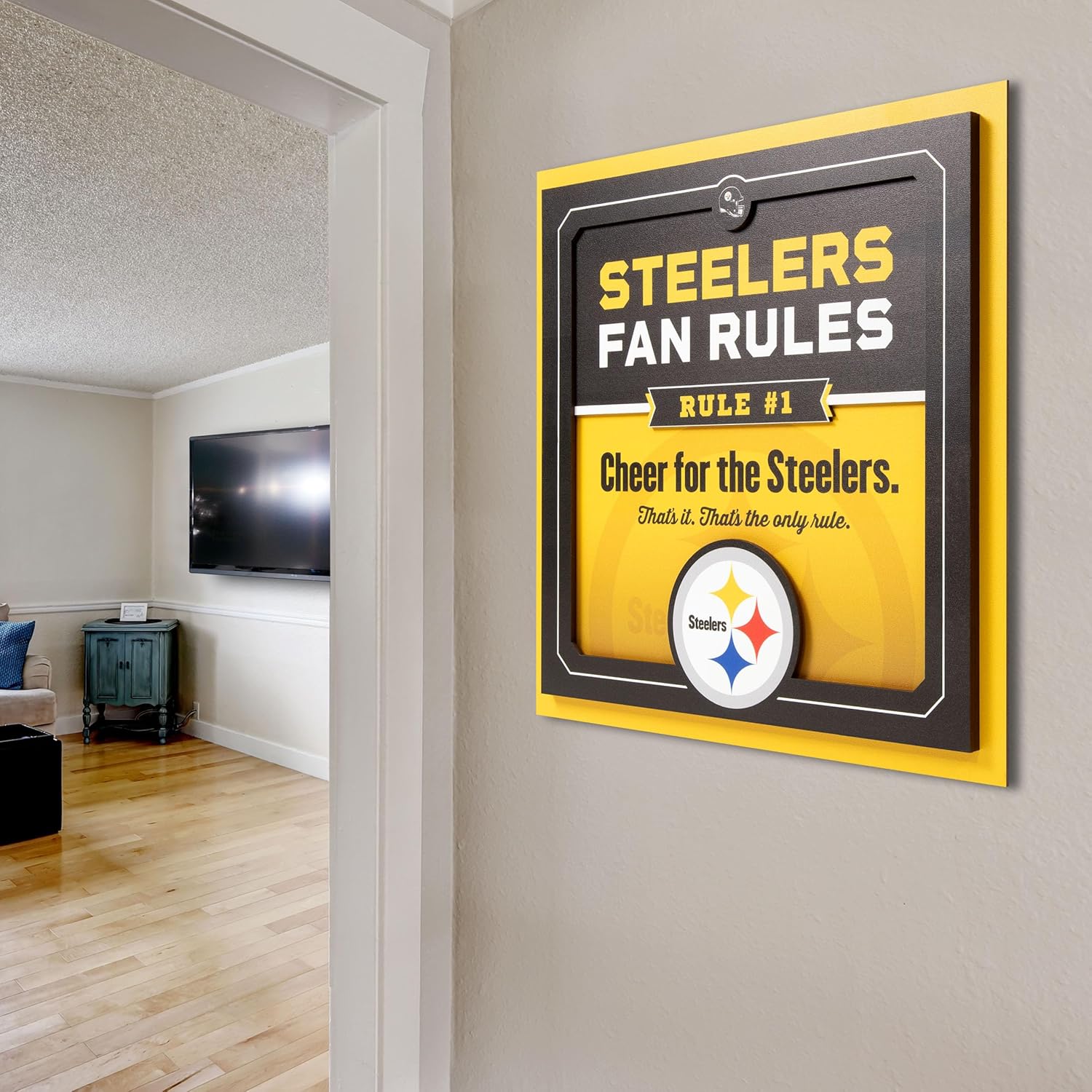 Thumbnail 2 de YouTheFan Officially-Licensed NFL Fan Rules Wall Art (3D, multiple layers) – humorous team décor