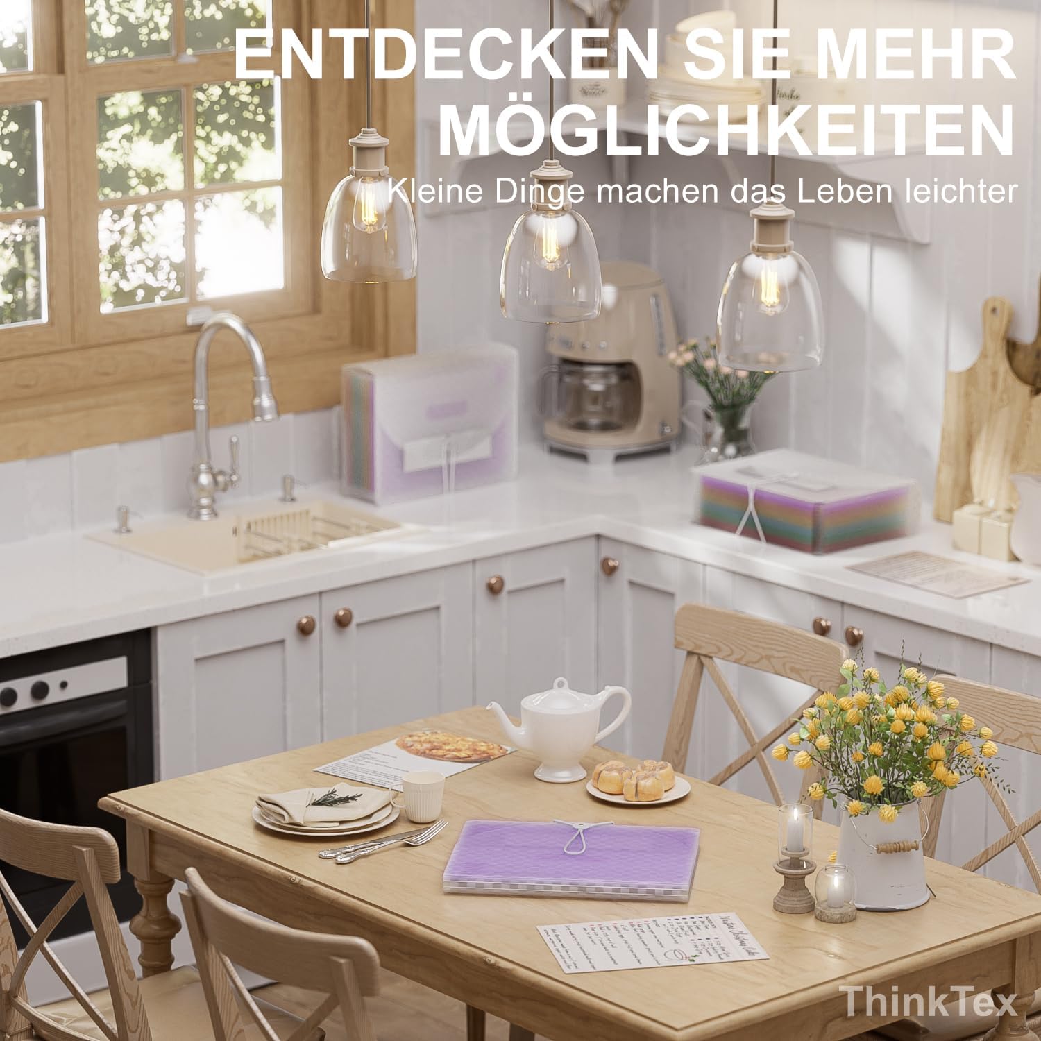 Detalle de ThinkTex Accordian Aktenordner mit 12 Fächern (erweiterbar) für A4 – orange