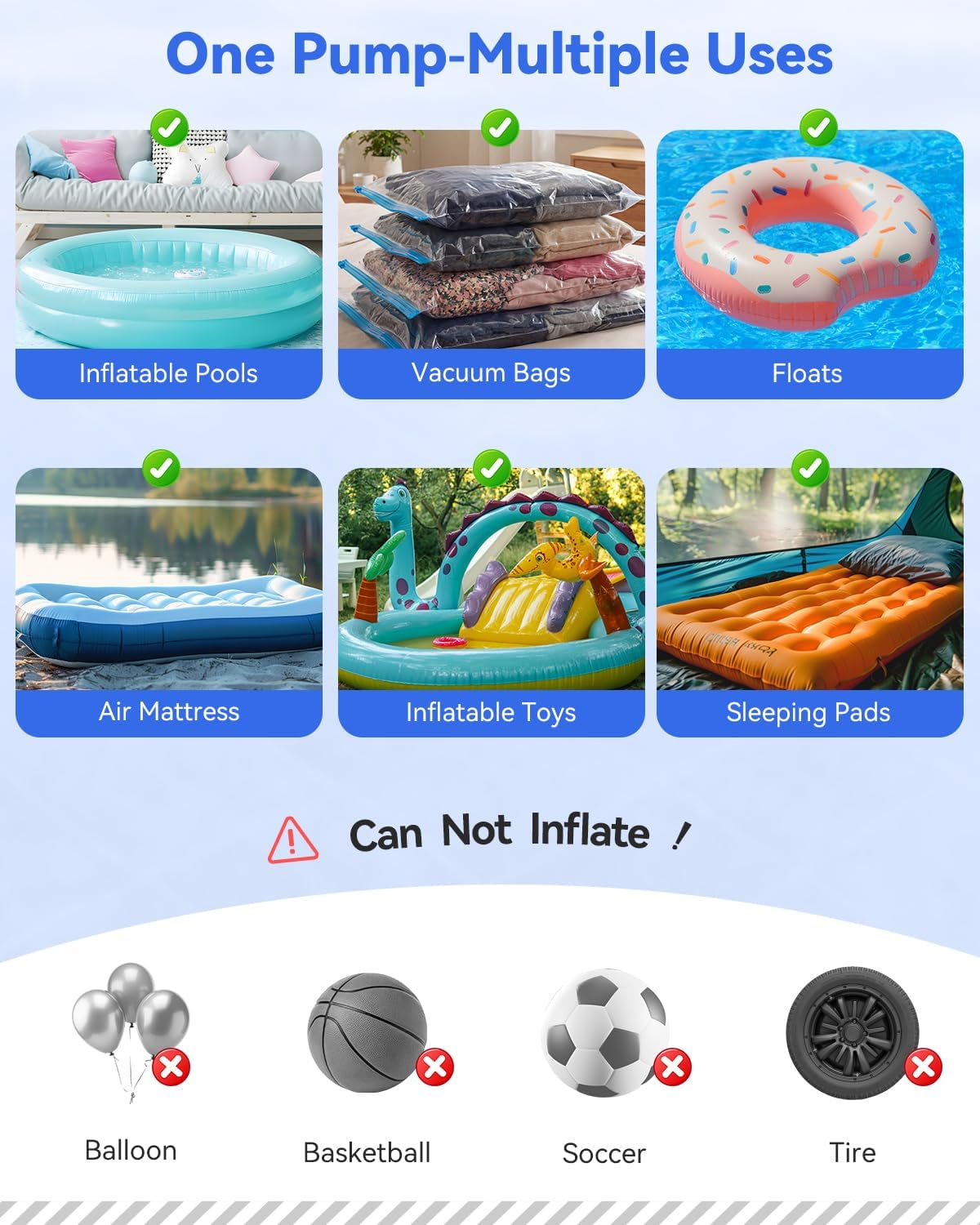 Thumbnail 6 de Dr.meter Air Pump for Inflatables — Cordless 4000mAh Rechargeable 2-in-1 Inflator/Deflator