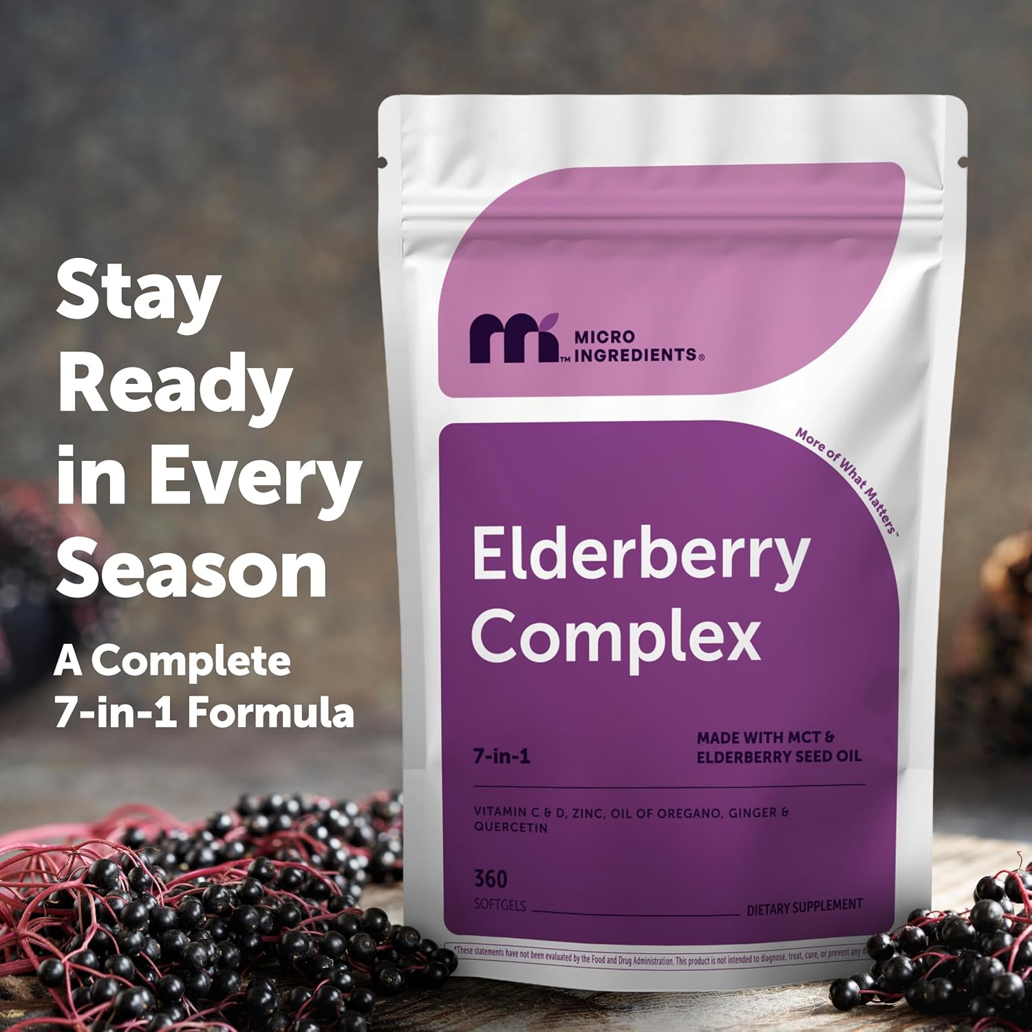 Detalle 2 de Micro Ingredients Elderberry Supplement 360 Softgels