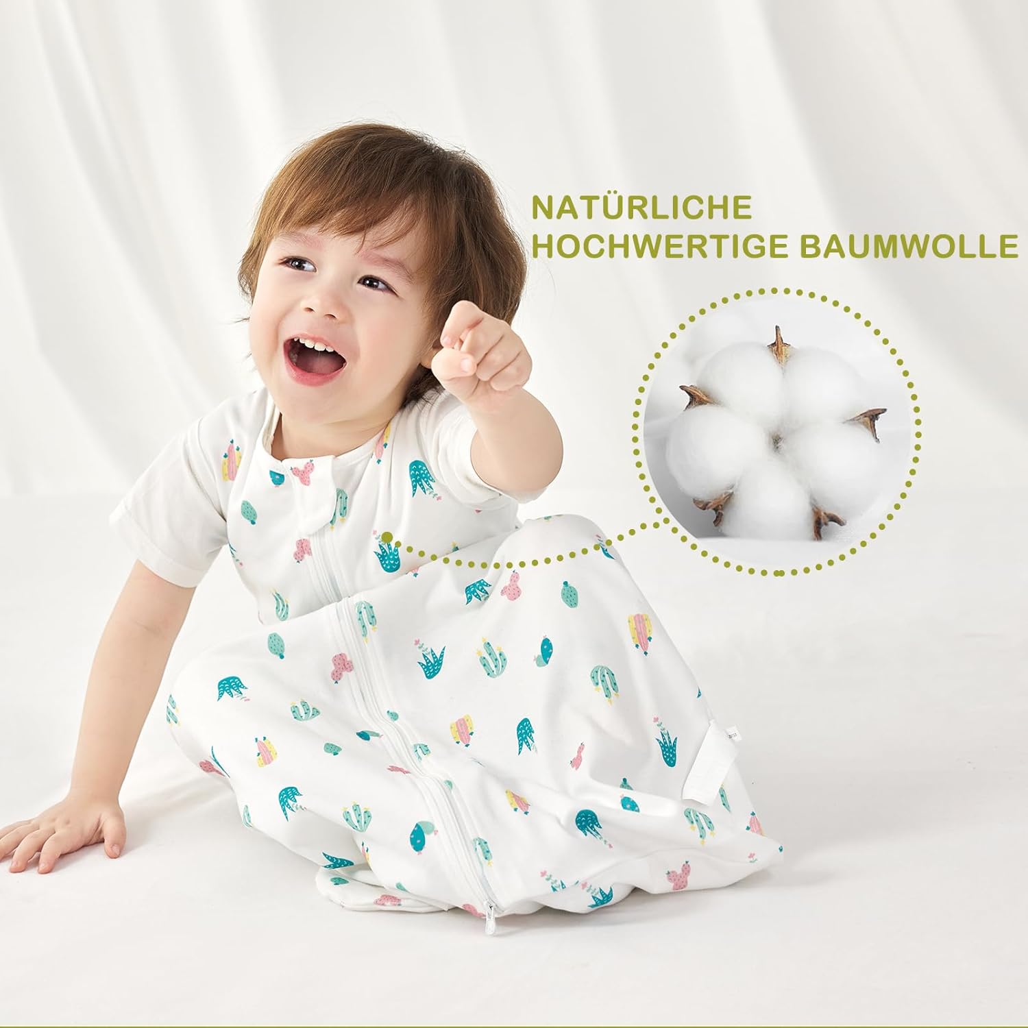 Thumbnail 3 de Nivolltha Super Weich 2er Pack 0.5 TOG Baby Schlafsack – 100% Baumwolle, Größe M (75–90 cm)