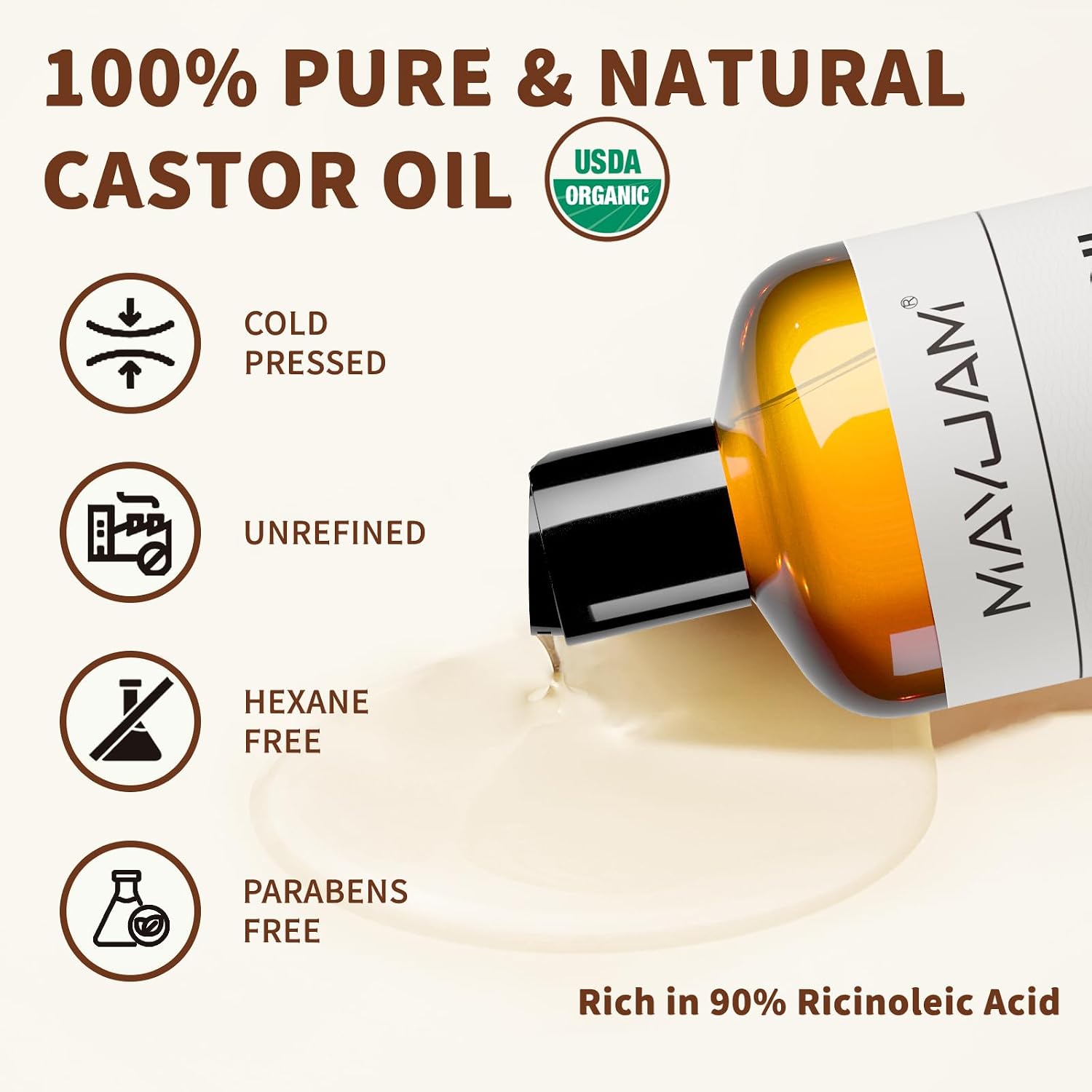 Detalle 2 de MAYJAM Organic Castor Oil 16 oz