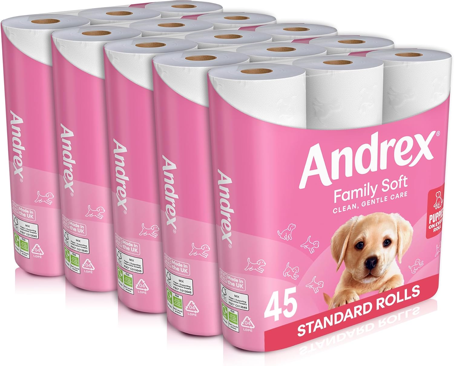 Detalle de Andrex Family Soft Toilet Roll – 45 Rolls, Fragrance Free, FSC Certified