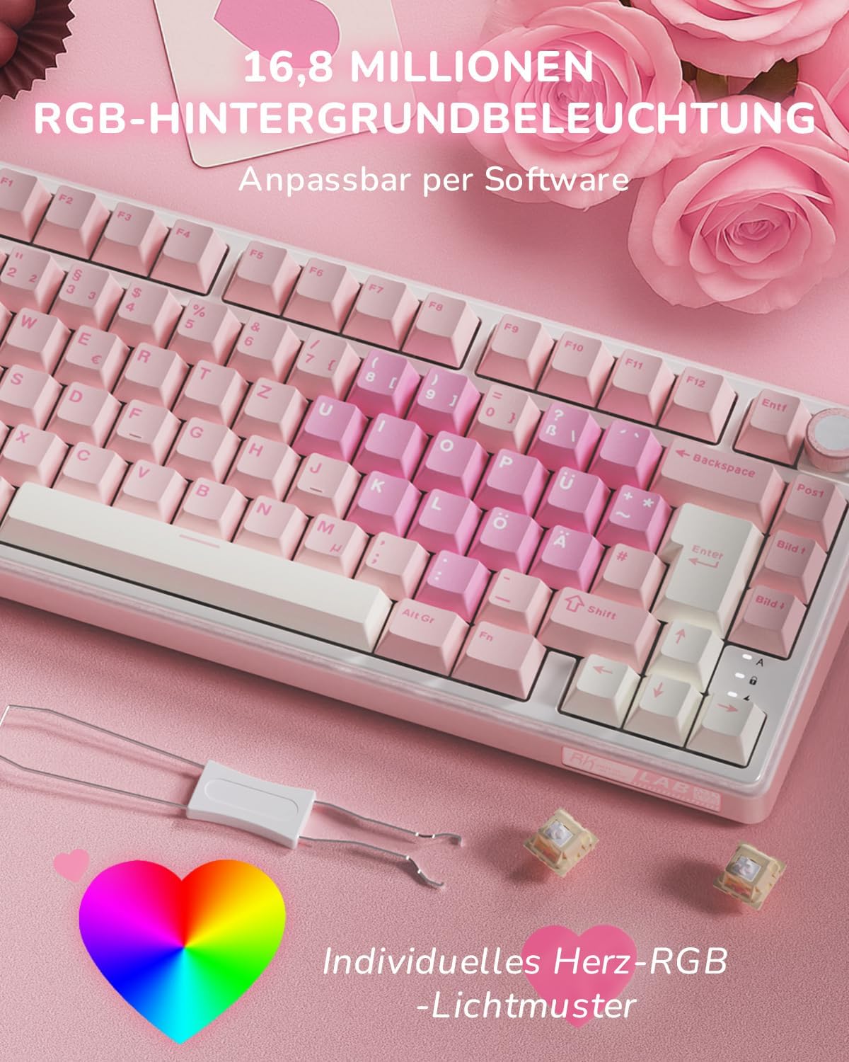 Thumbnail 6 de RK ROYAL KLUDGE R75: Kabellose 75% Gasket-Tastatur mit Creamy Linear Switches
