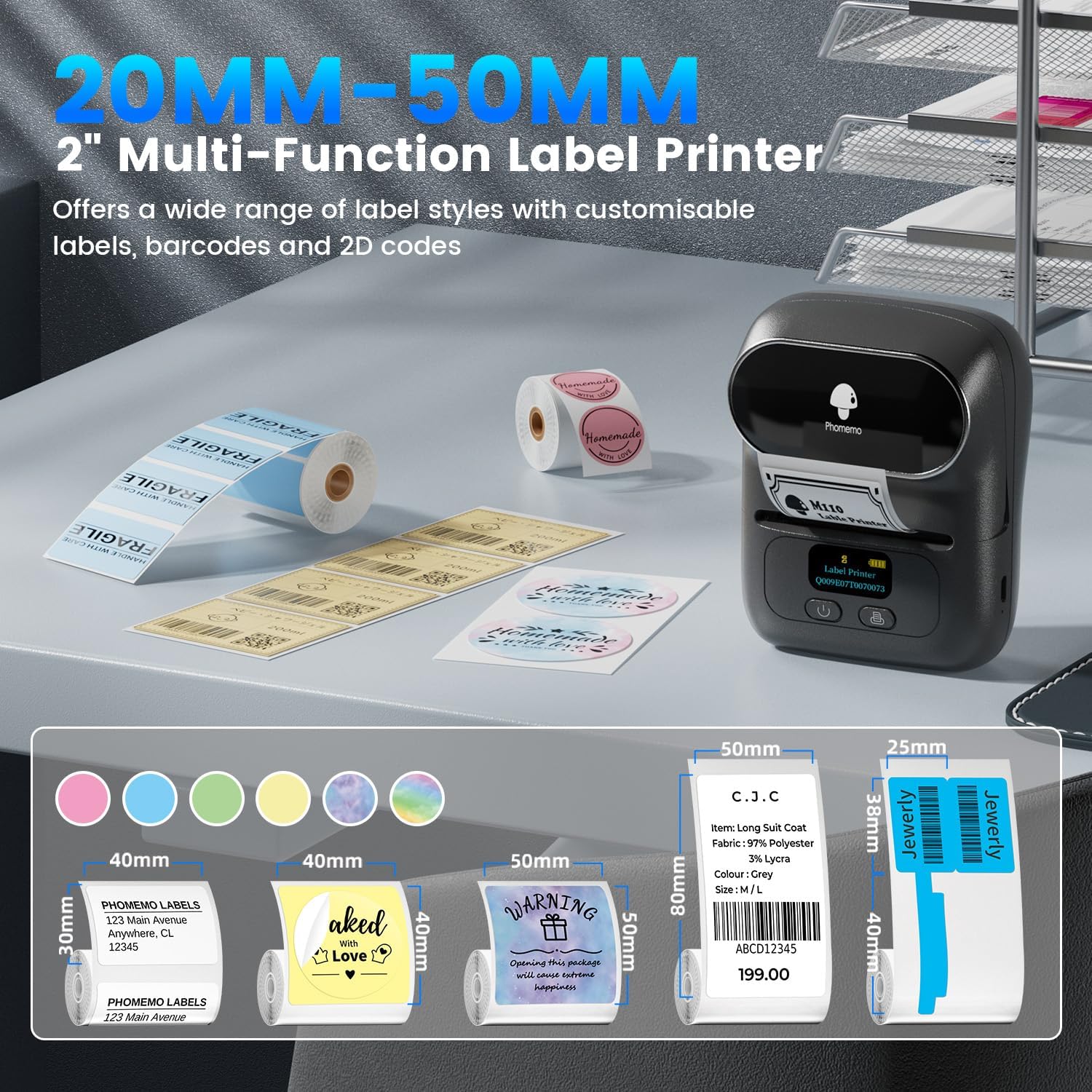 Thumbnail 4 de Phomemo M110 Etichettatrice Bluetooth 48 mm 📇