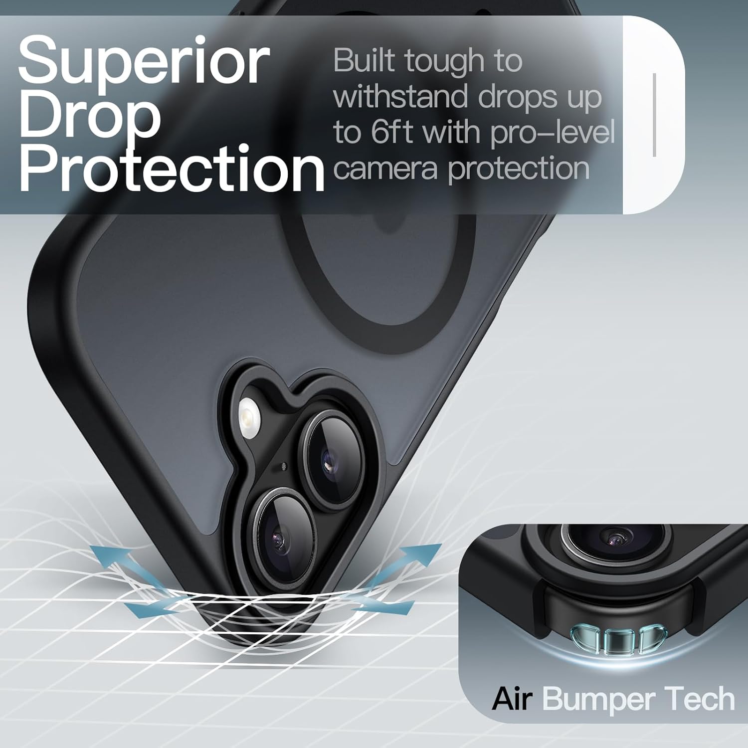 Thumbnail 3 de JETech Coque Magnétique pour iPhone 17 6,3 pouces – Étui Noir à Dos Translucide, compatible MagSafe