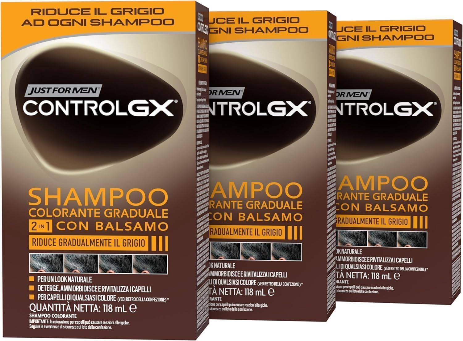 Detalle de Just for Men Control GX Shampoo 118 ml