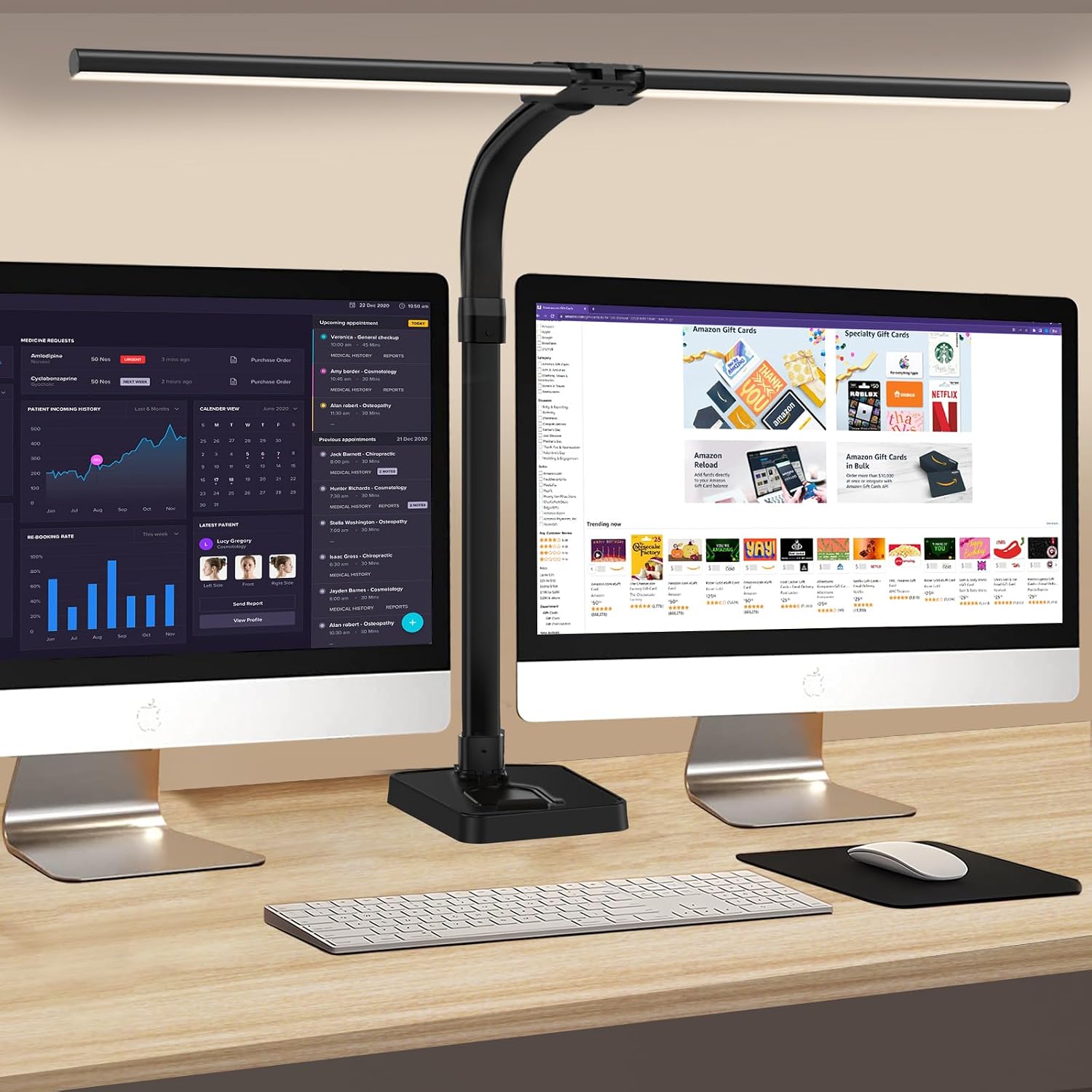 Doppelkopf Schreibtischlampe 24W dimmbar