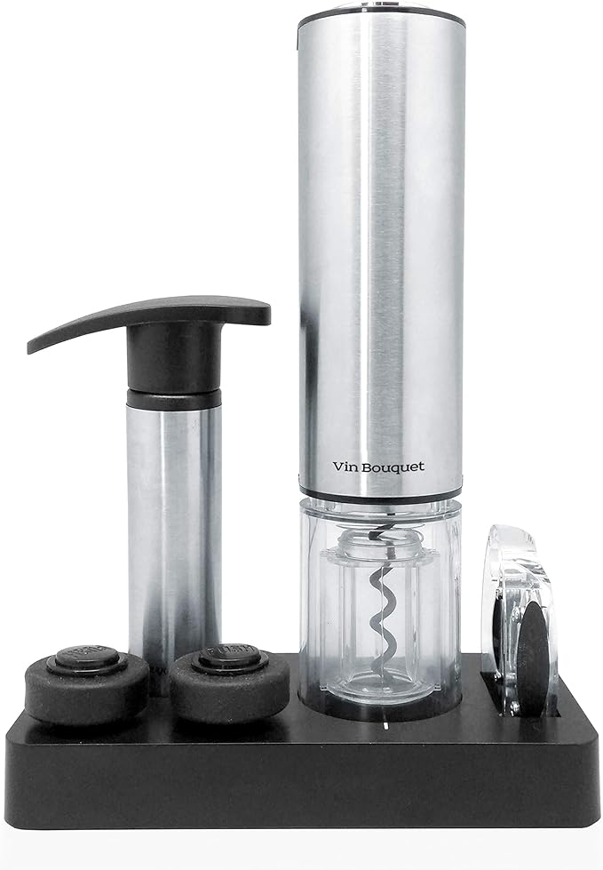 VB VIN BOUQUET Set Vino Deluxe Sacacorchos Eléctrico Bomba Vacío 🍷