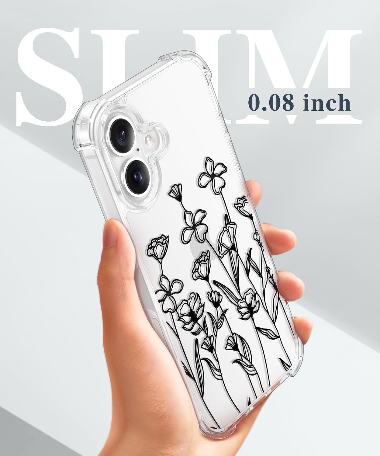 Thumbnail 6 de GVIEWIN iPhone 17 Floral Clear Case, Slim Profile with Screen & Camera Protectors