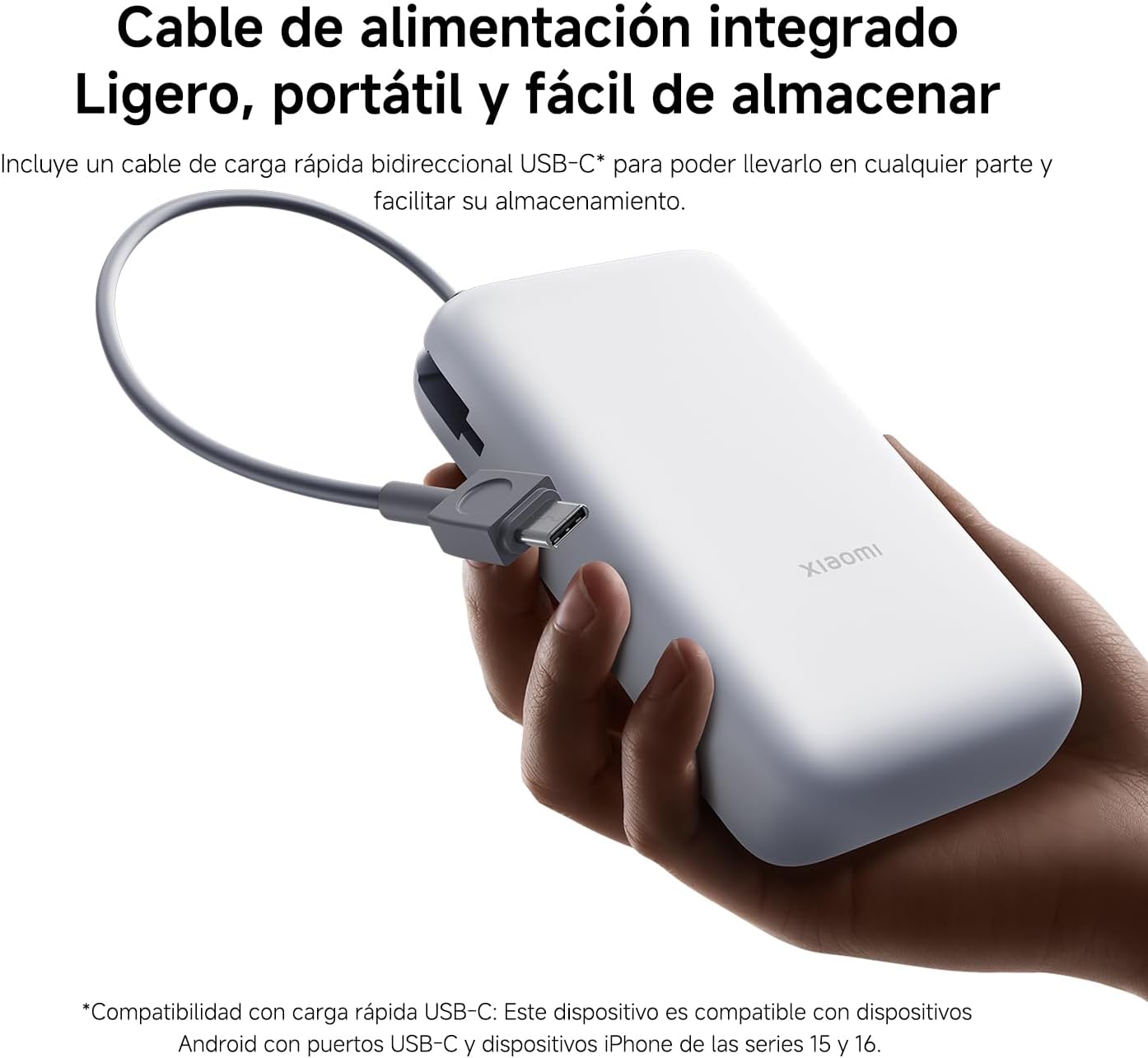 Detalle 2 de Xiaomi 22.5W Power Bank 20000mAh Gris Claro
