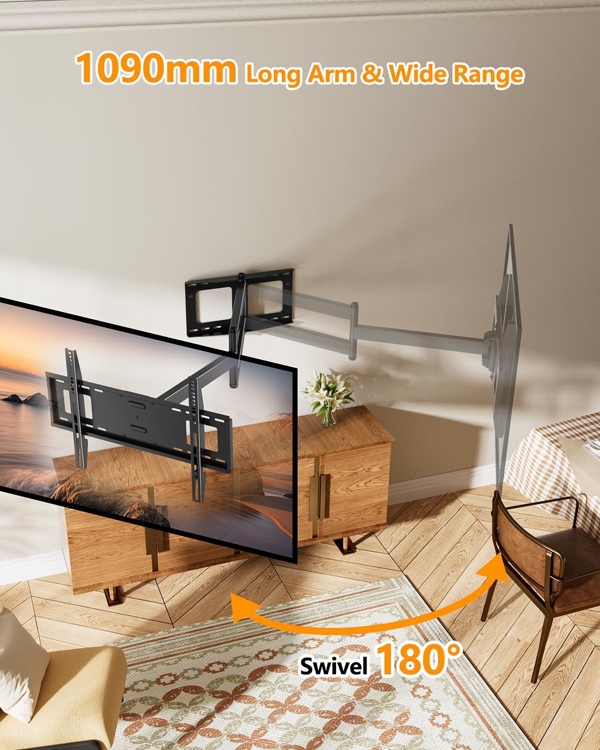 Thumbnail 4 de FORGING MOUNT Long Reach 1090mm TV wall bracket