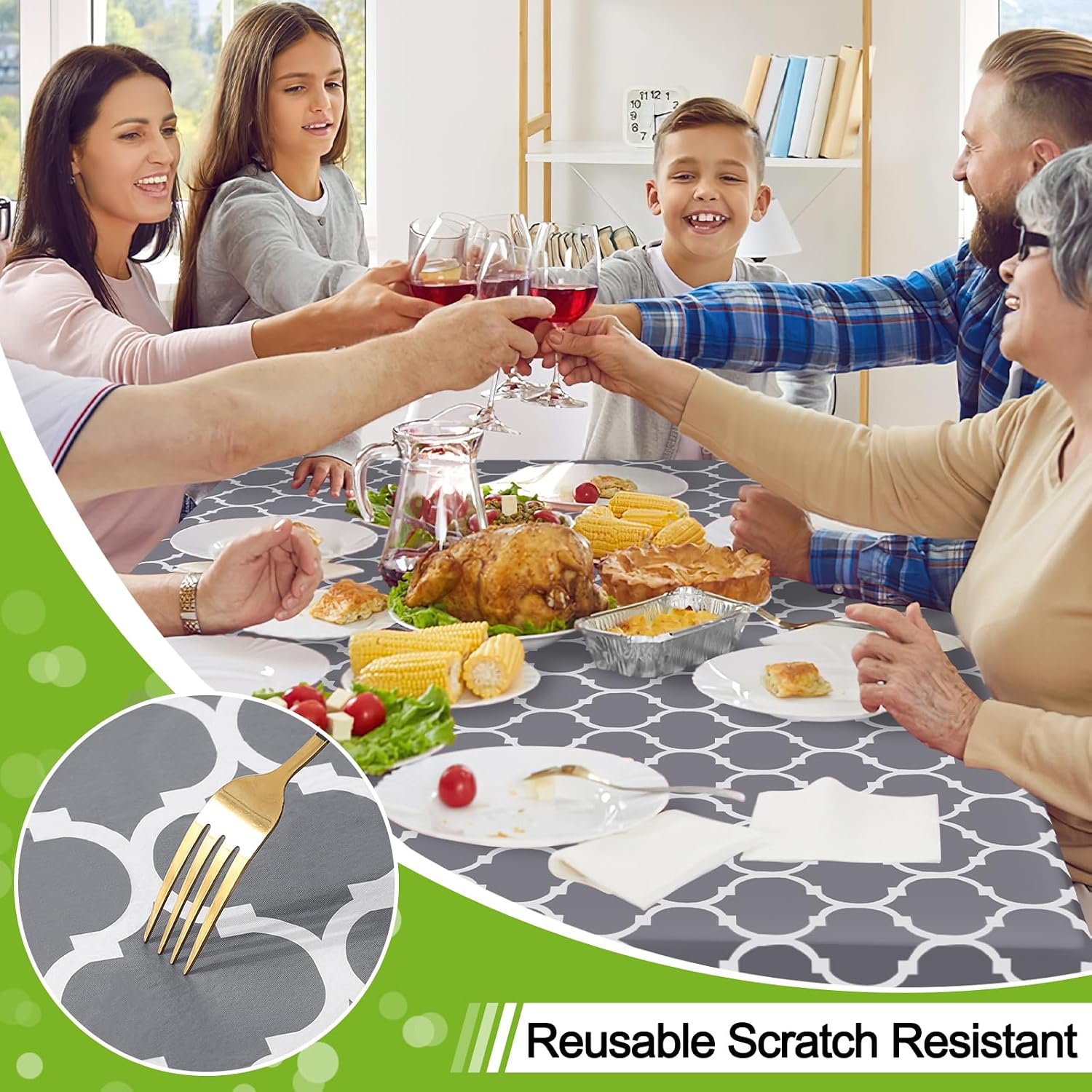 Detalle 2 de Smiry Rectangle Table Cloth, 60"x84" 📐