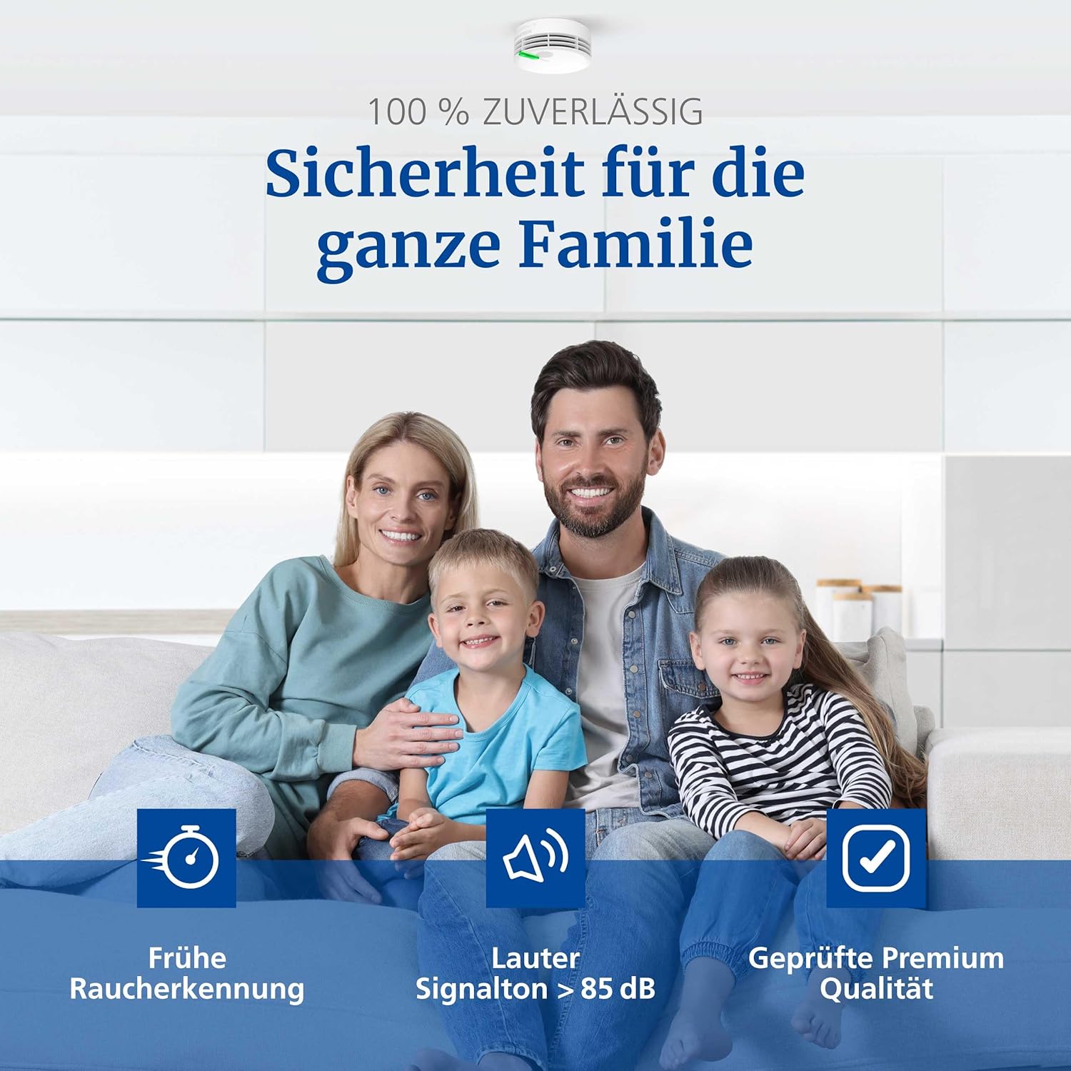Detalle 2 de Hekatron Genius Plus Rauchmelder 2er-Set – 10 Jahre Batterie, App-Unterstützung, Made in Germany