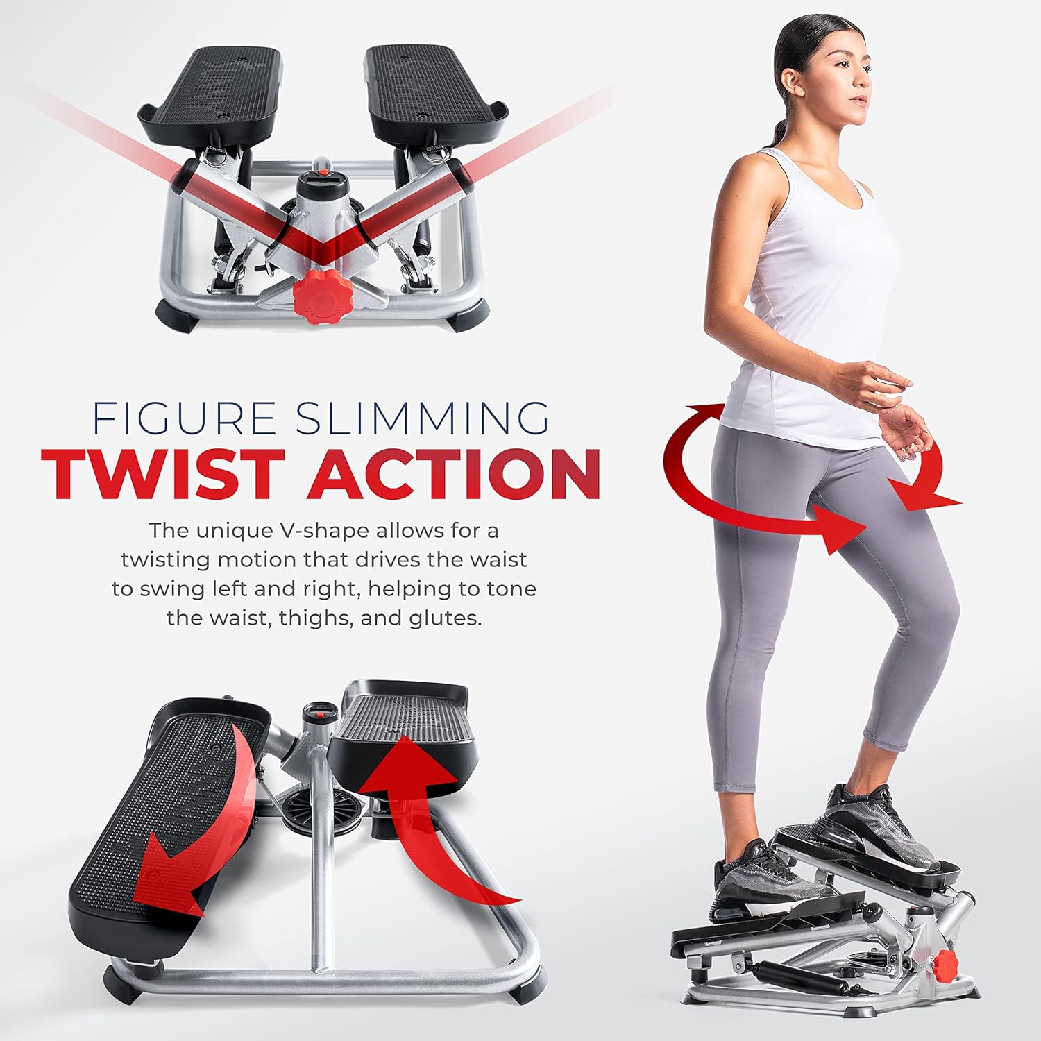 Detalle 2 de Sunny Health & Fitness Mini Stepper with Resistance Band 🏋