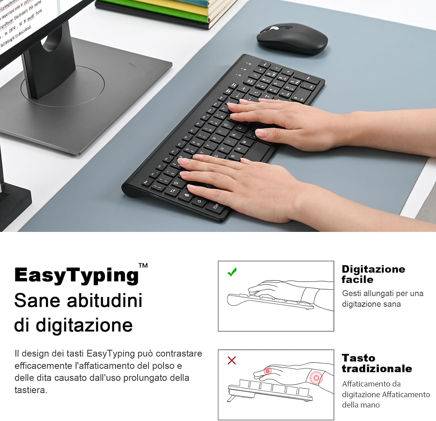 Thumbnail 6 de Cimetech Tastiera e Mouse Wireless 2.4G con layout italiano QWERTY (nero)