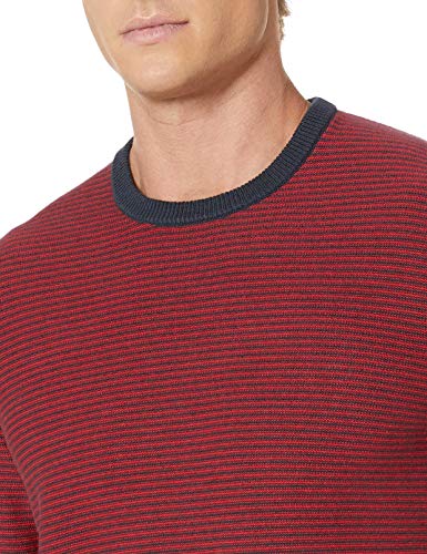 Detalle de Amazon Essentials Maglione Girocollo da Uomo - Blu Navy Rosso Mini Strisce, XXL (Big & Tall)
