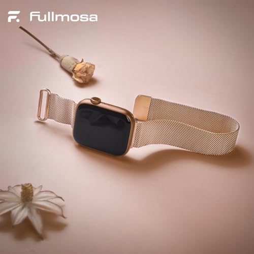 Detalle 2 de Fullmosa Correa magnética Milanese Loop para Apple Watch 42mm/41mm/40mm/38mm (acero inoxidable) Oro Rosa