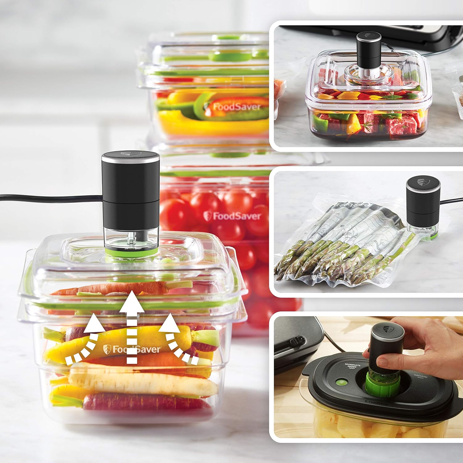 Detalle de FoodSaver VS3190X — Machine sous vide alimentaire multifonction avec accessoire portable et kit inclus