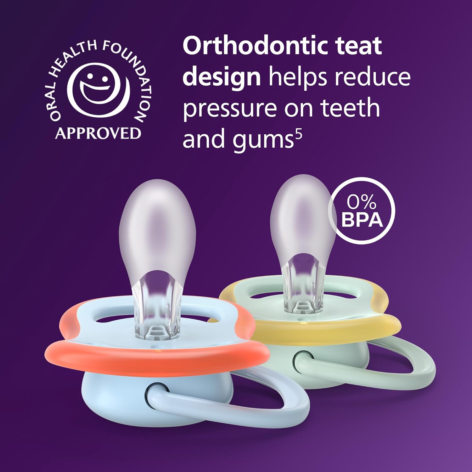 Detalle de Philips Avent Ultra Air Soothers 0–6 Months (SCF087/01) – Orthodontic Design, 2 Pack with Sterilising Case