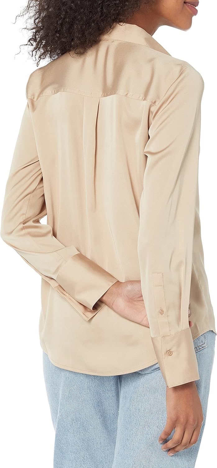 Thumbnail 1 de Amazon Essentials Damen Satinbluse Regular-Fit mit Knopfleiste – In Übergröße erhältlich