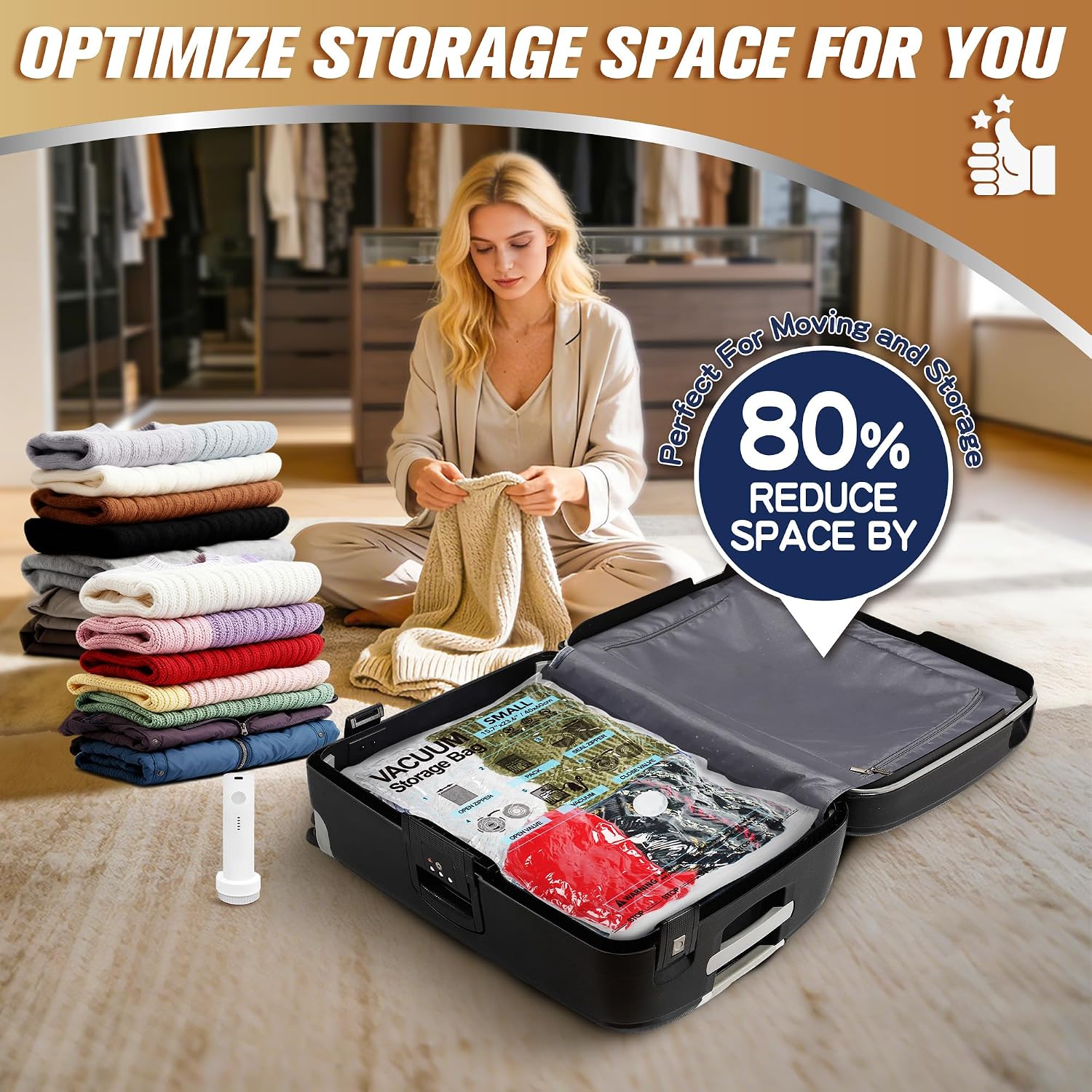 Detalle 2 de Storage Master Space Saver Bags 12-pack with Pump