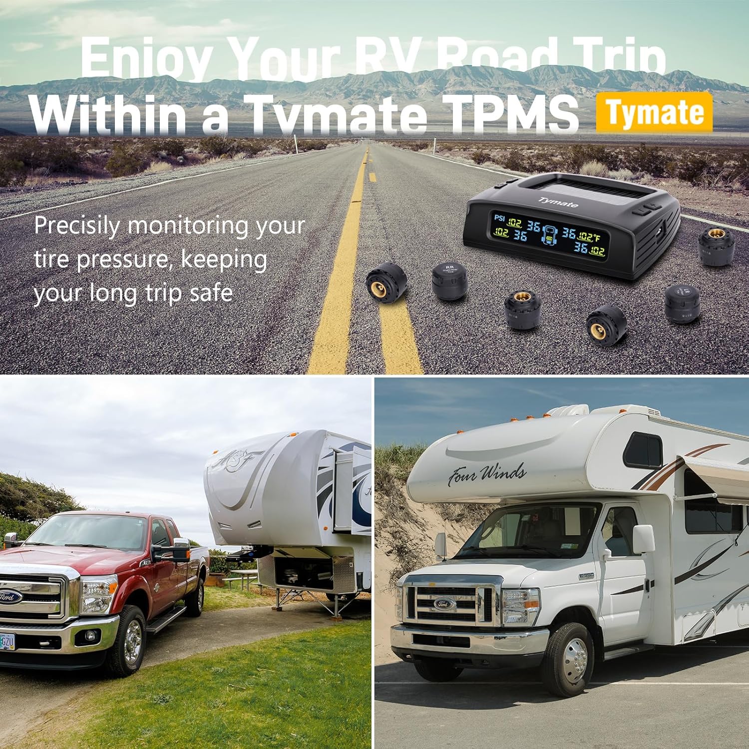 Thumbnail 1 de Tymate M7-3 RV TPMS with 6 Sensors 0-87 PSI 🚚