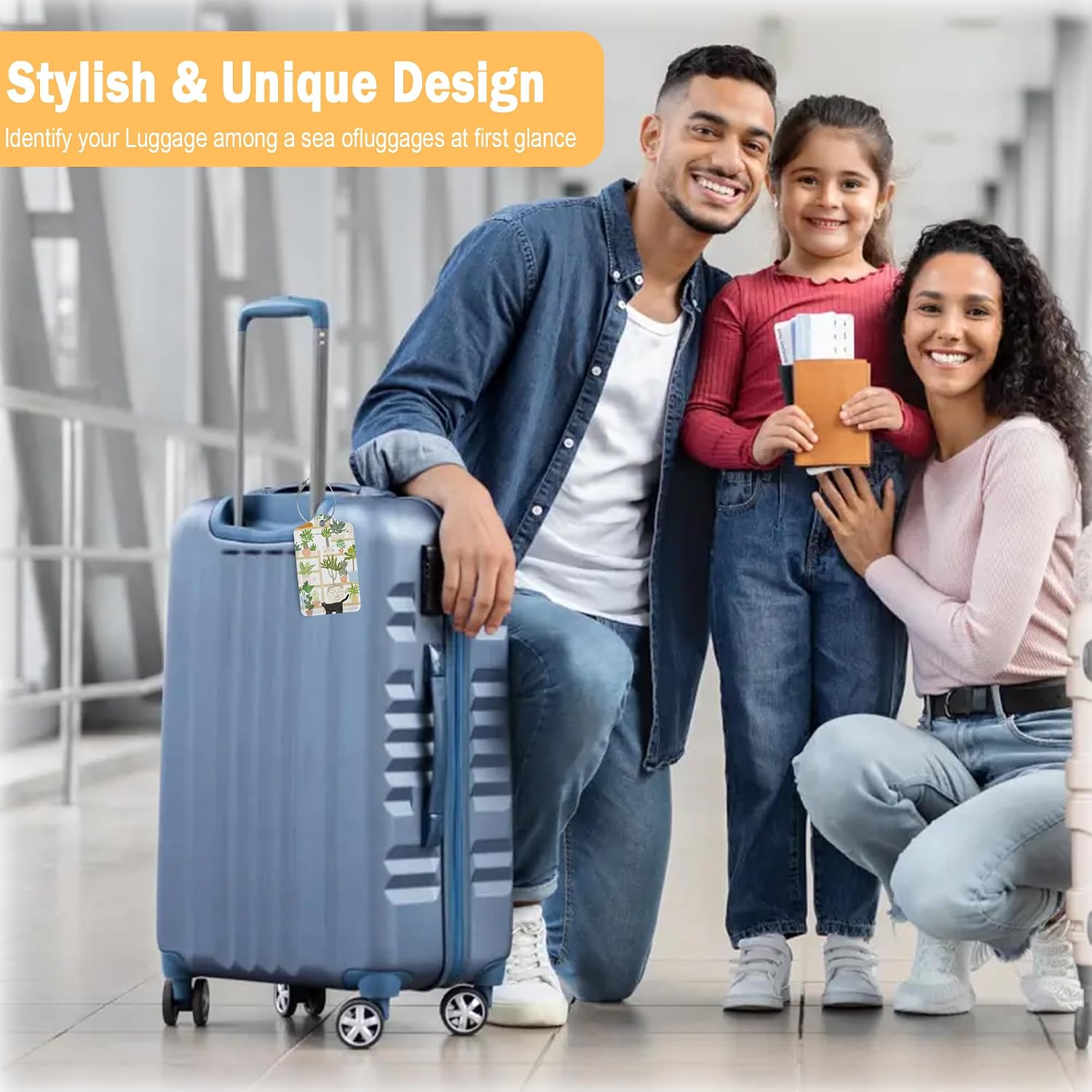 Thumbnail 4 de 2-Pack Luggage Tags for Suitcases with Privacy Cover and Metal Loop