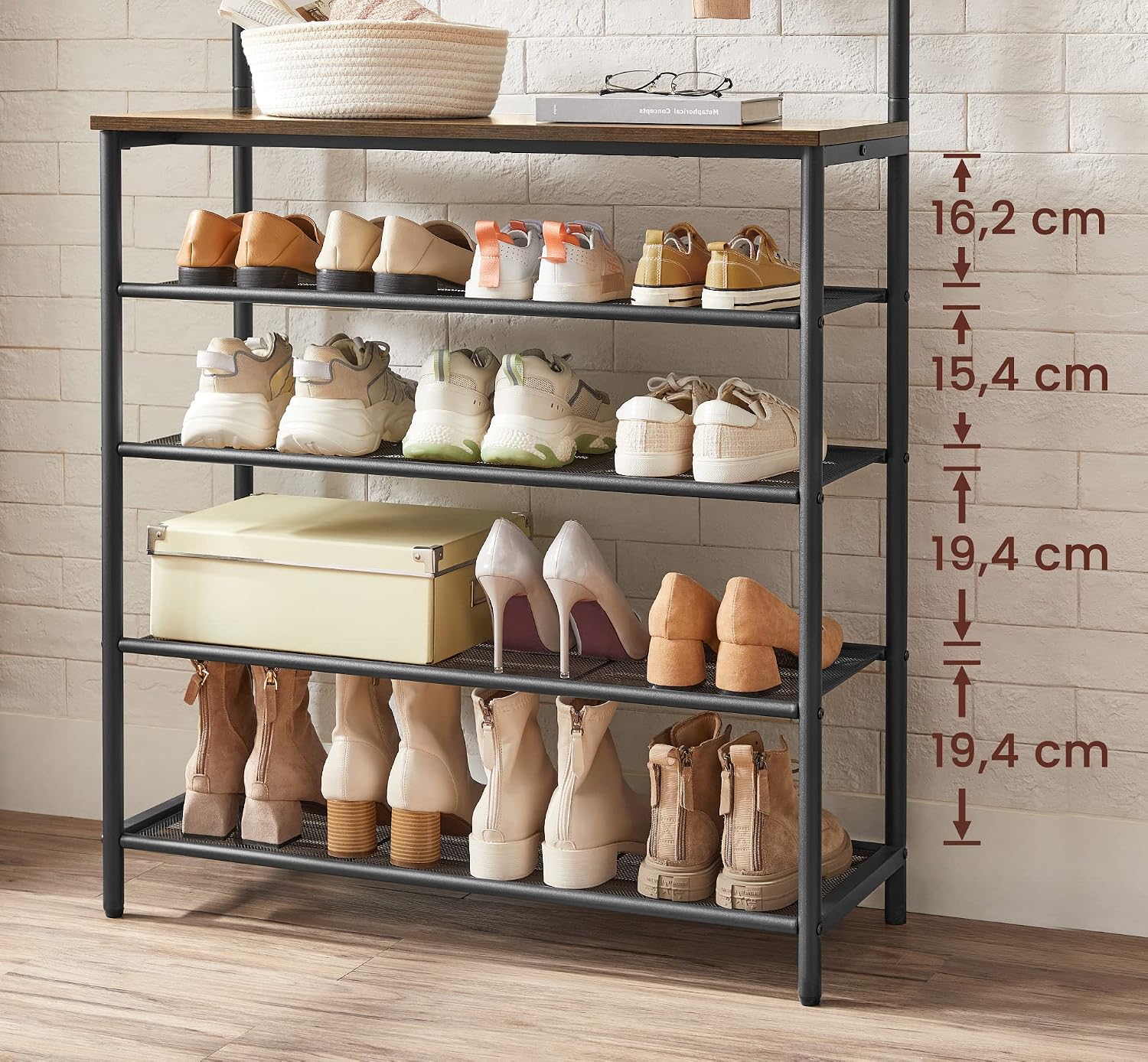 Detalle 2 de VASAGLE Hallway Clothes Rack HSR408B01