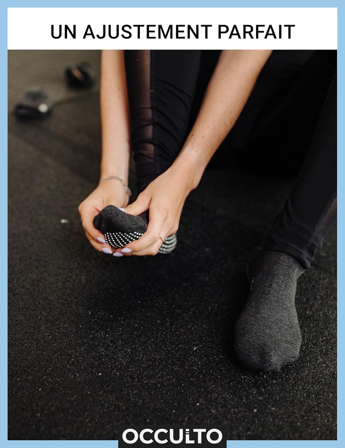 Detalle de Occulto chaussettes de yoga unisexe Mady (lot de 2 à 4 paires) : amorti et antidérapant