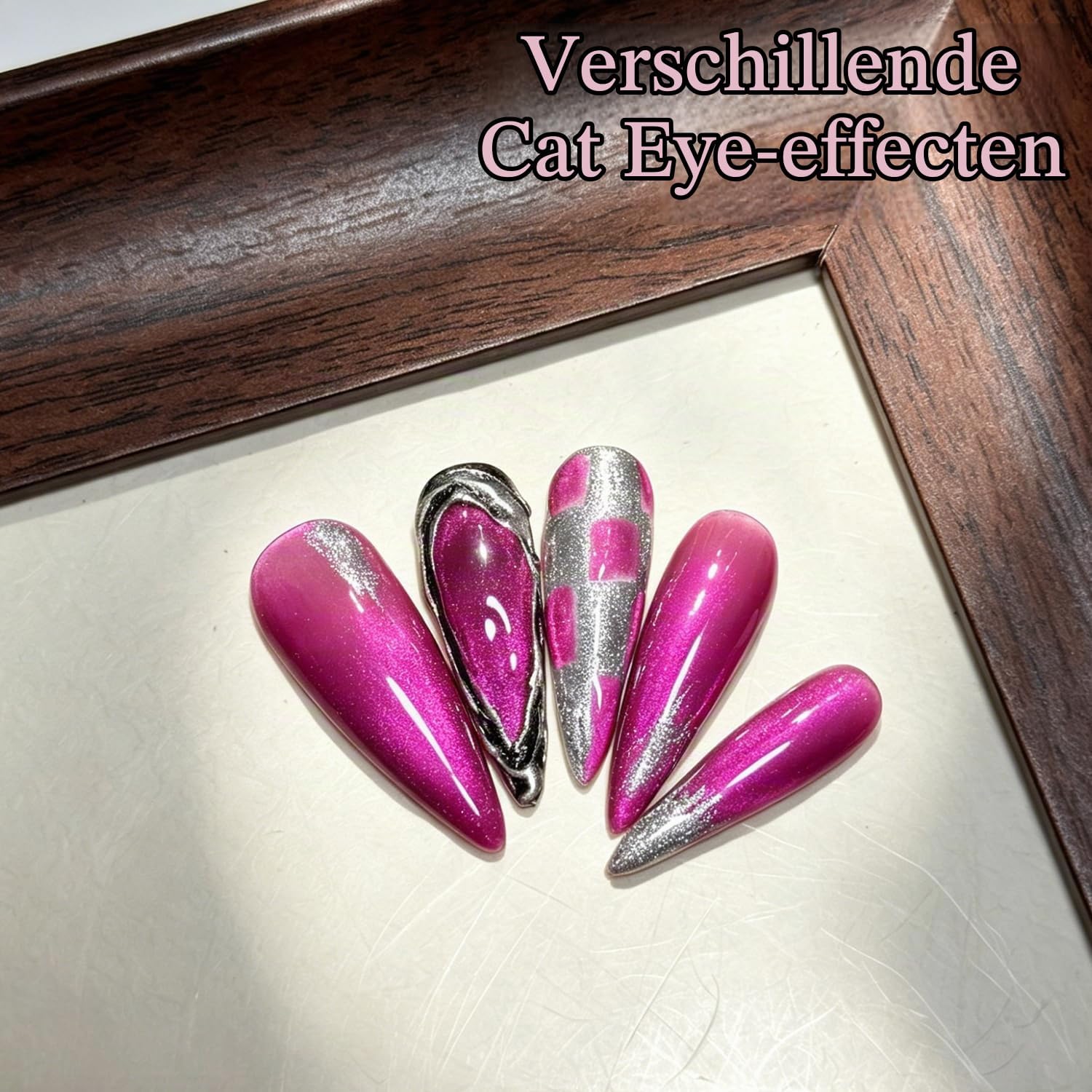 Thumbnail 3 de KRISNICE B-MY003 magnetische cat-eye-gelnagellak 15 ml, transparant en holografisch