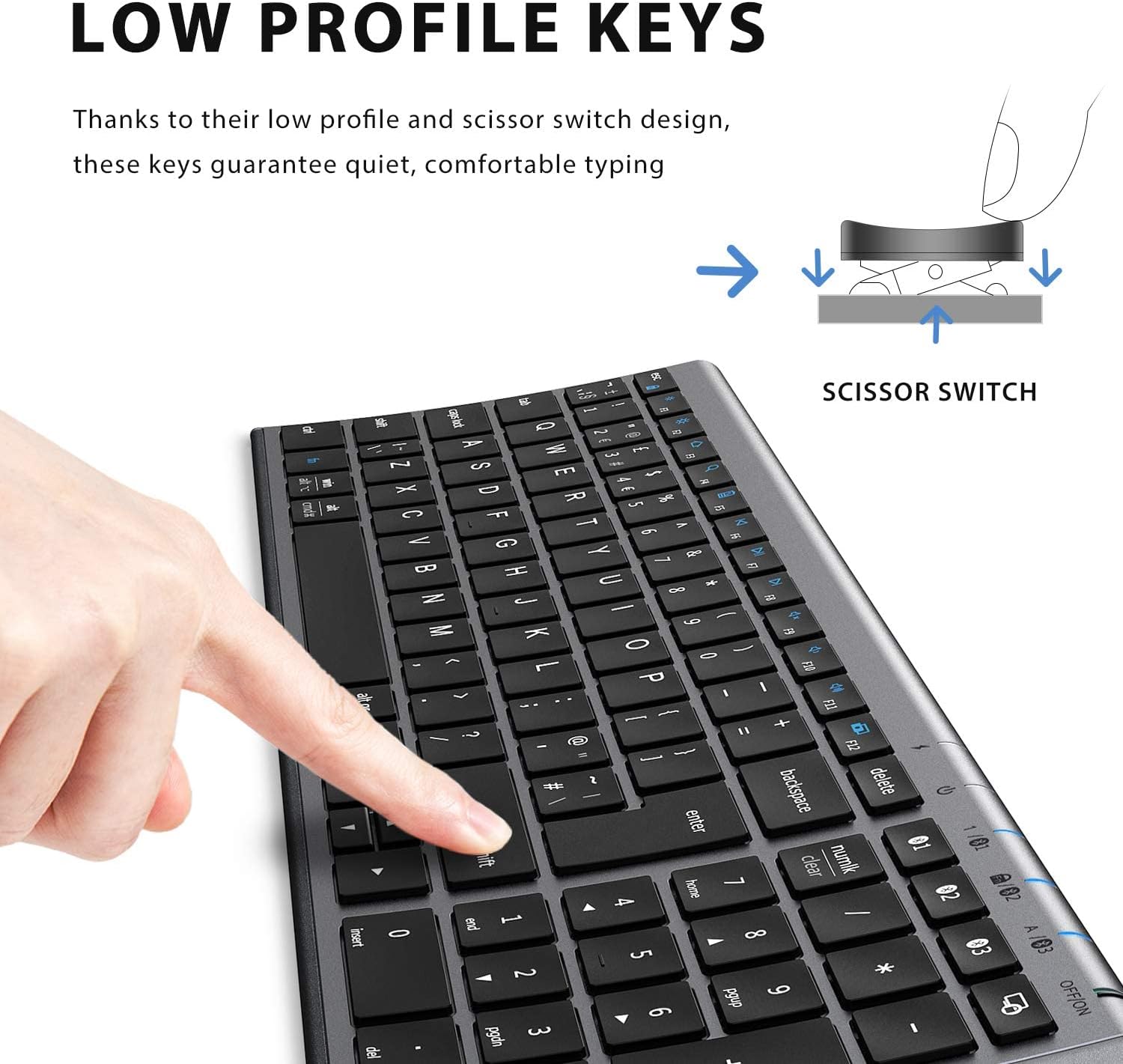 Detalle 2 de iClever Wireless Keyboard Slim Bluetooth UK layout ⌨