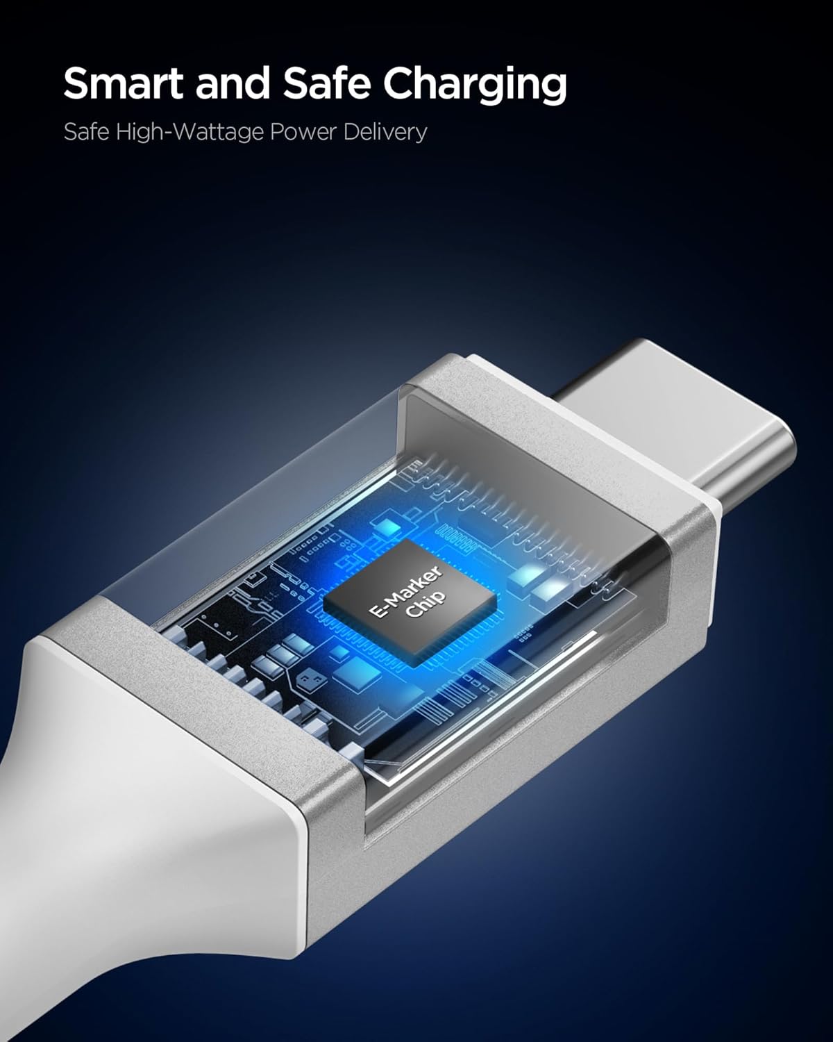 Thumbnail 2 de Spigen Essential cavo USB-C a USB-C con ricarica rapida PD 100W (2 m, E-Marker) bianco