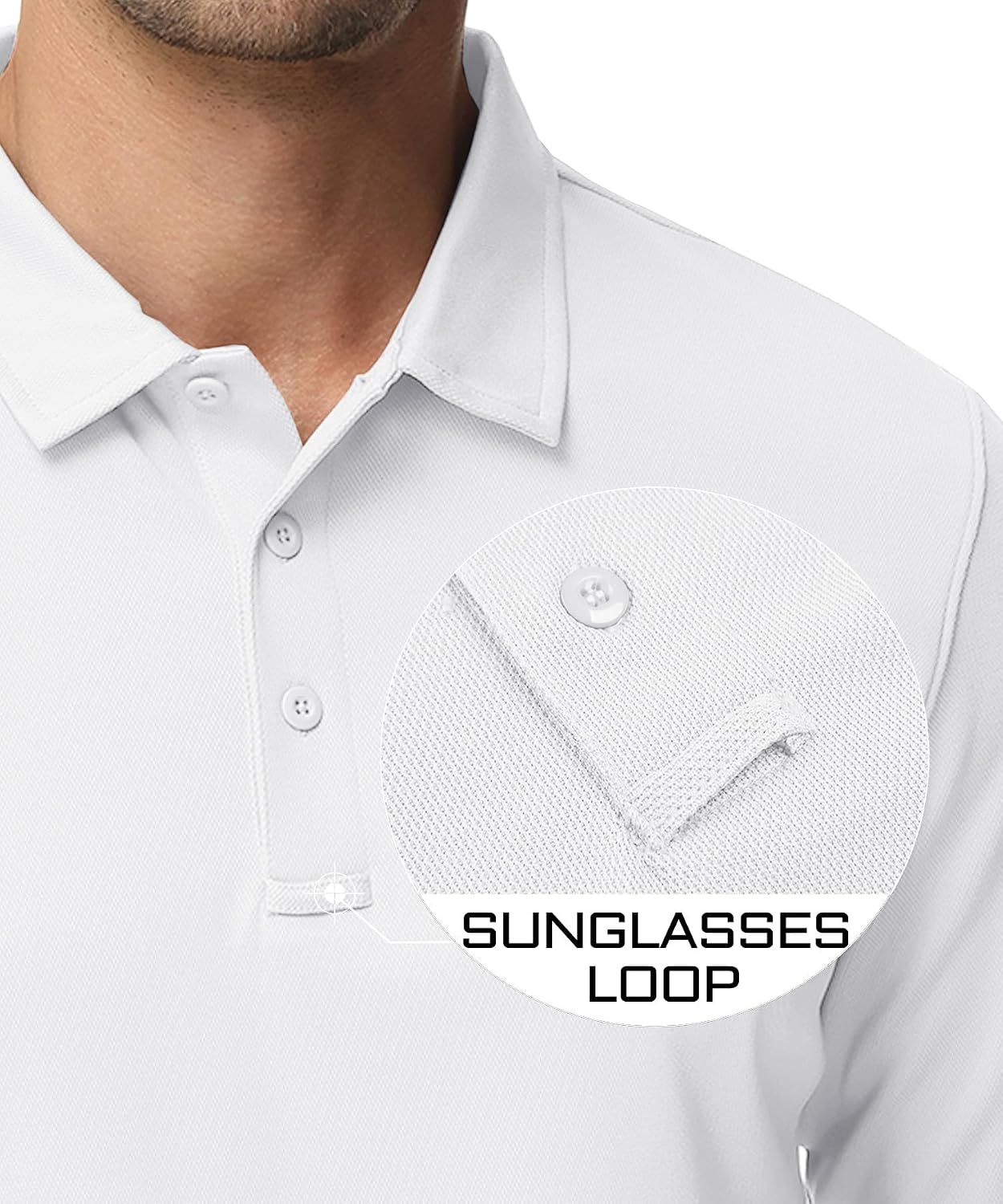 Thumbnail 4 de MAGCOMSEN Men's Polo Shirts 3 Button Quick Dry Long Sleeve Tactical Shirt