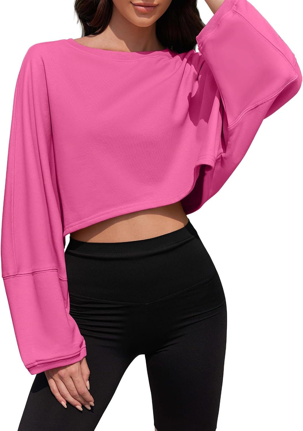 Detalle de Tankaneo Women's Cropped Sweatshirt, Cotton-Polyester Blend