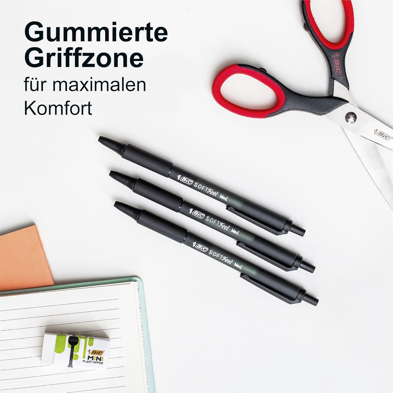 Detalle 2 de BIC Soft Feel Clic Grip Kugelschreiber 1,0 mm, 12er Pack 🖊