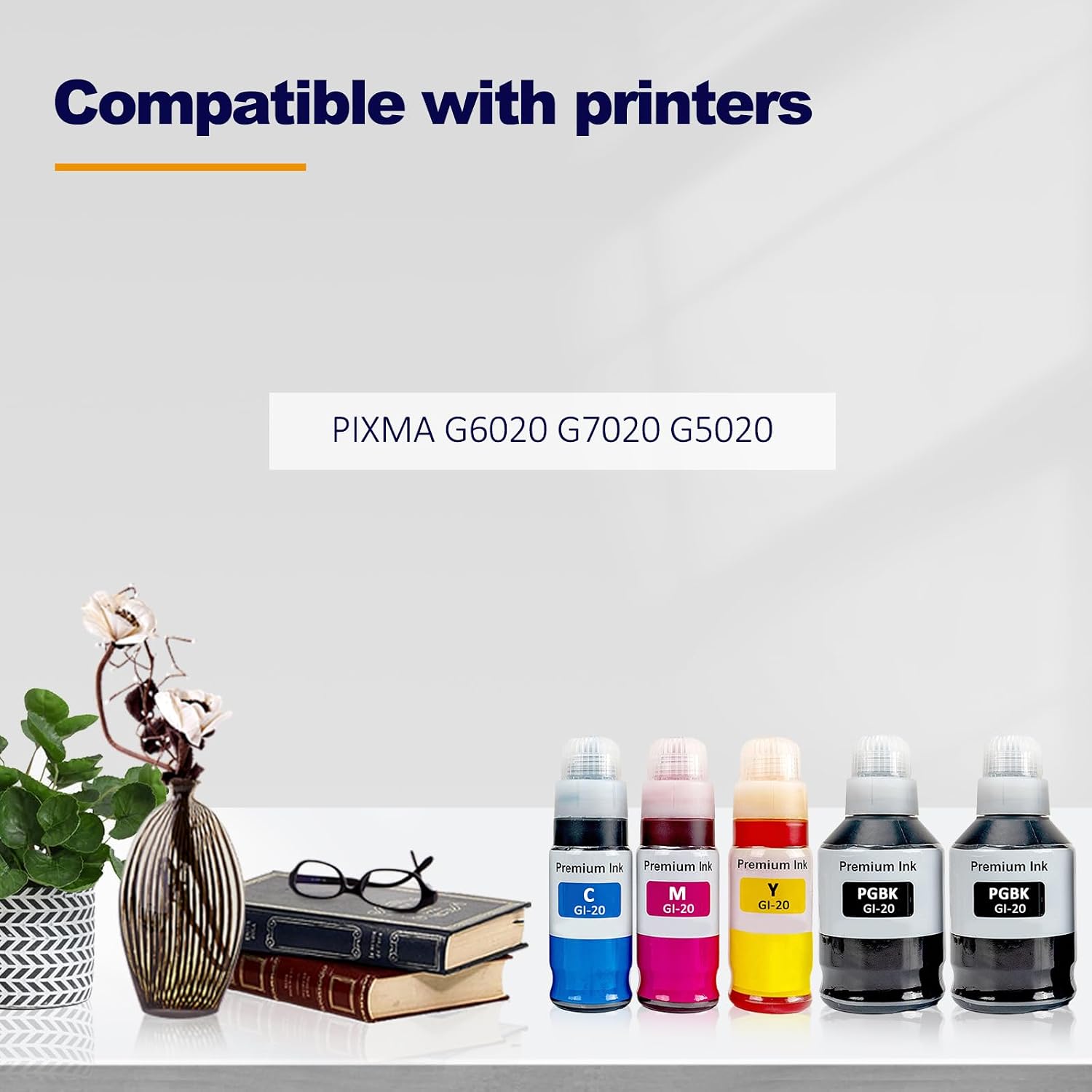 Detalle de LAIPENG GI20-5C-CA GI-20 Ink Refill Bottles, 5-Colour Set for PIXMA