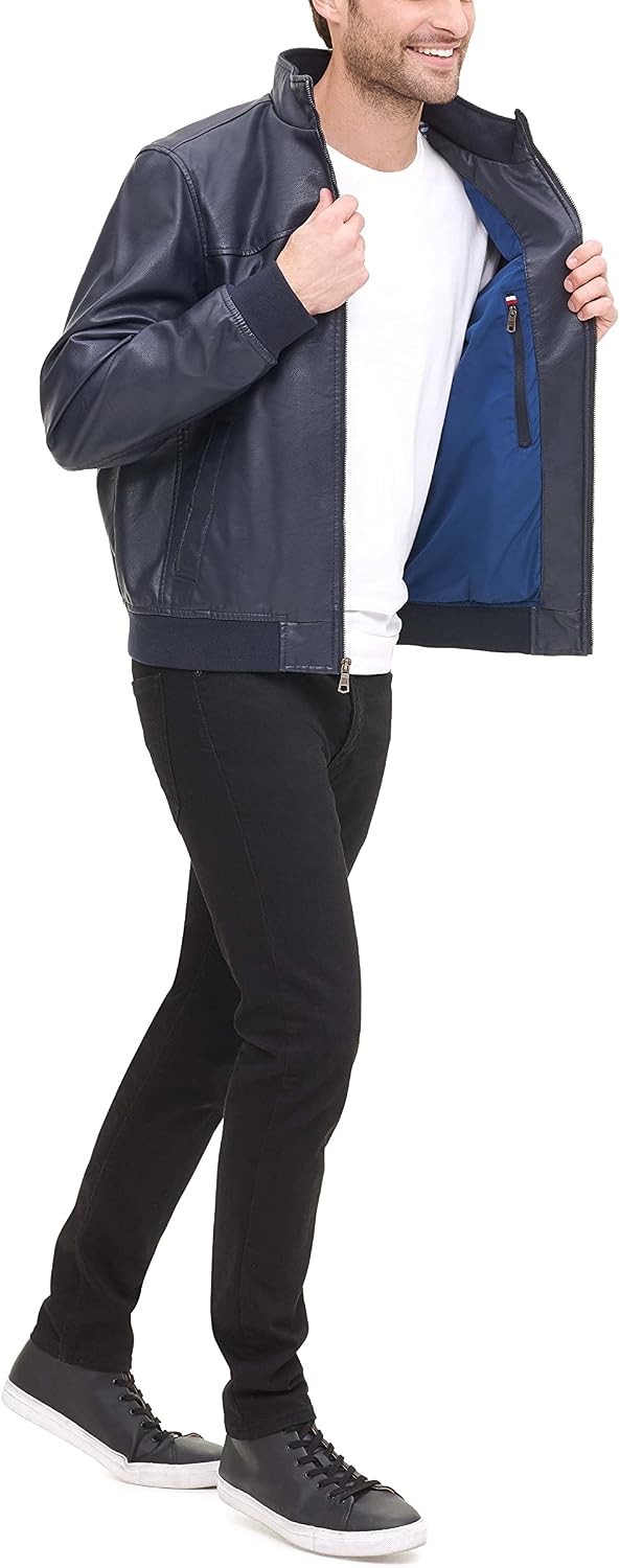 Detalle de Tommy Hilfiger bomber jacket, faux leather