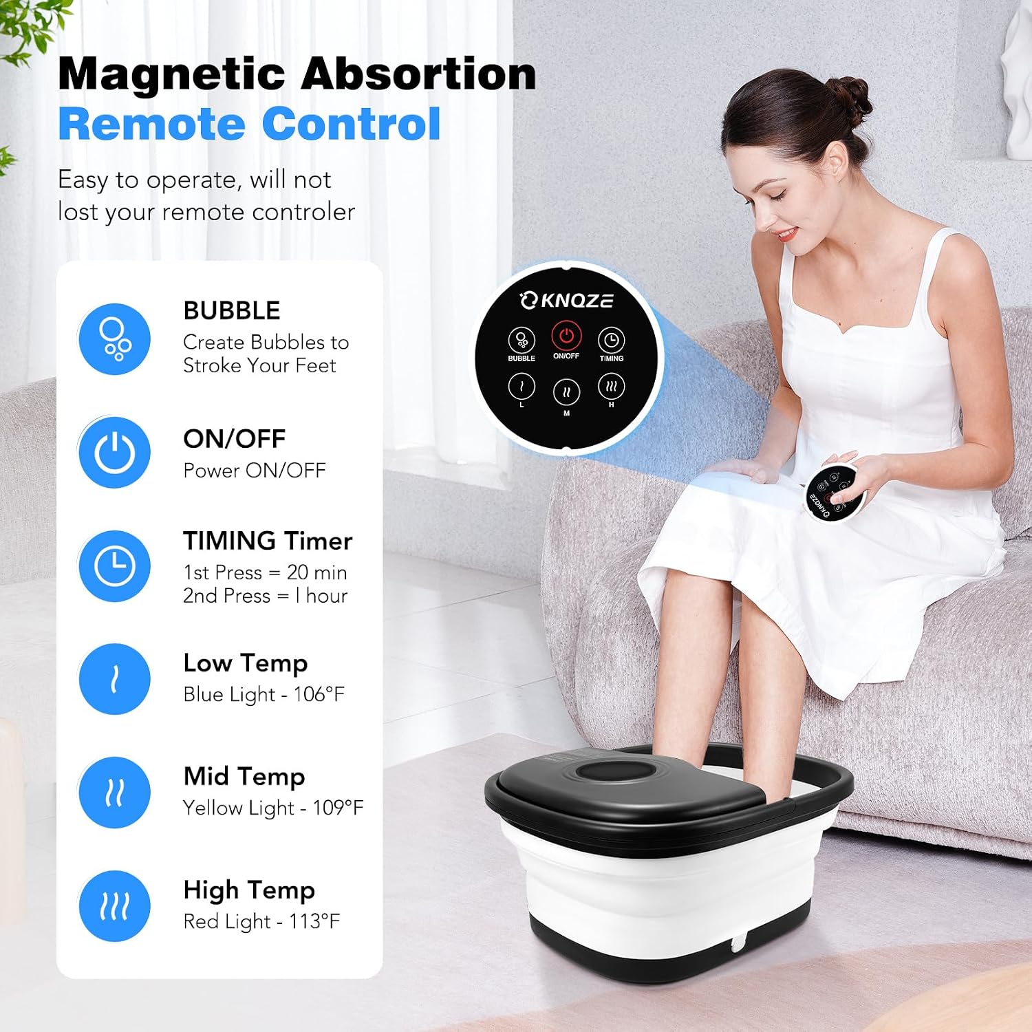 Detalle de KNQZE Collapsible Foot Spa 16 Rollers