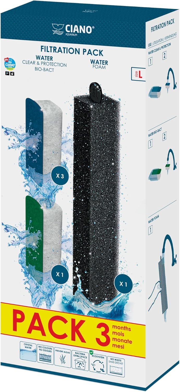 Ciano Web Pack 3 Months L – Trattamento acqua per acquario (ricambi per filtro CIANO CFBIO L)