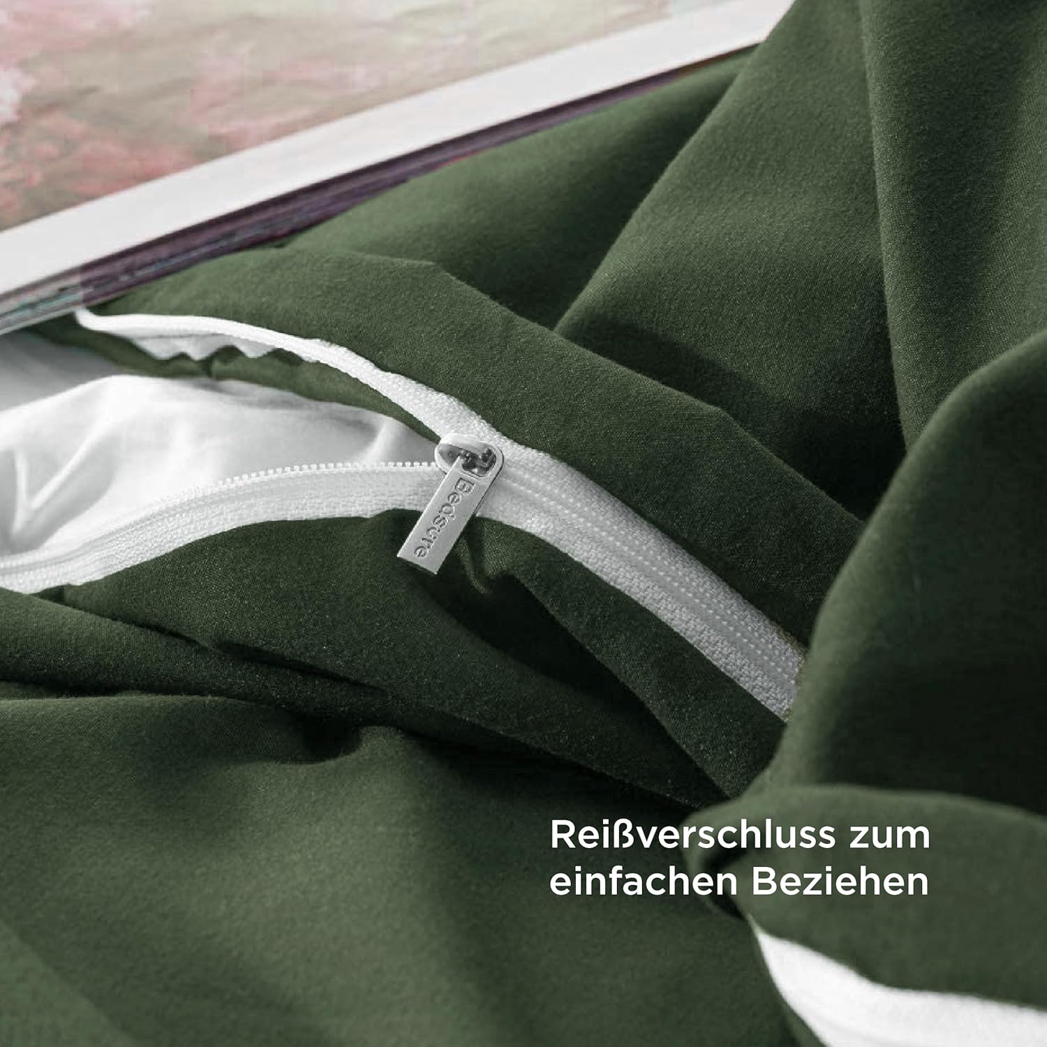 Thumbnail 5 de BEDSURE Bettwäsche 200x200 Grauolivgrün