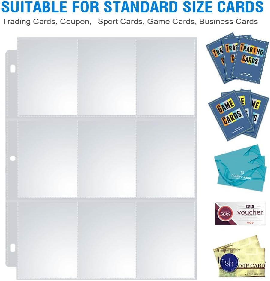 Detalle de Sooez SZ-13-10 Trading Card Sleeves, 36 Double-Sided Pages, PVC-Free