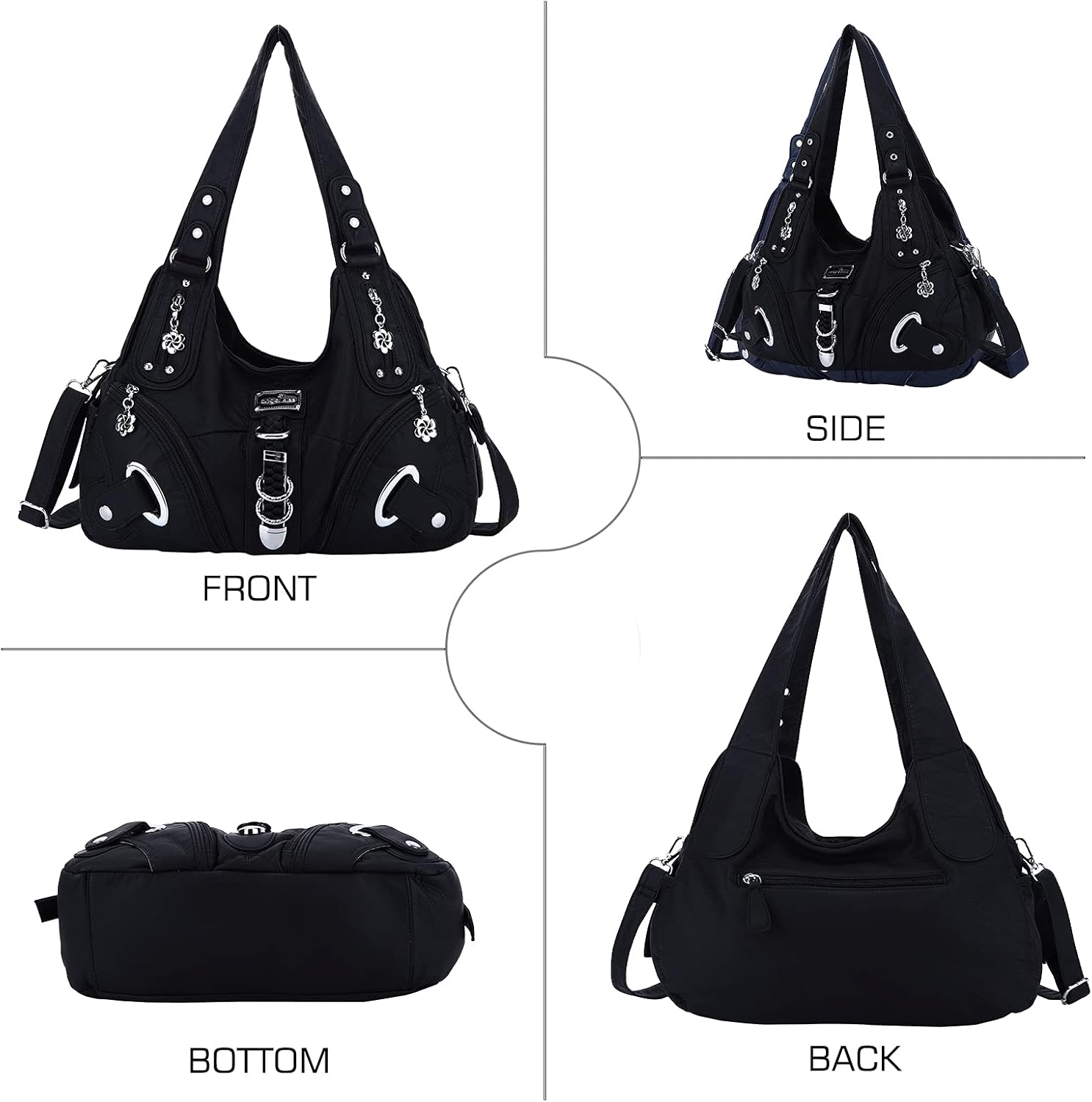 Thumbnail 2 de Angel Kiss Damen Schultertasche Hobo Tasche – großzügig, organisiert und vielseitig