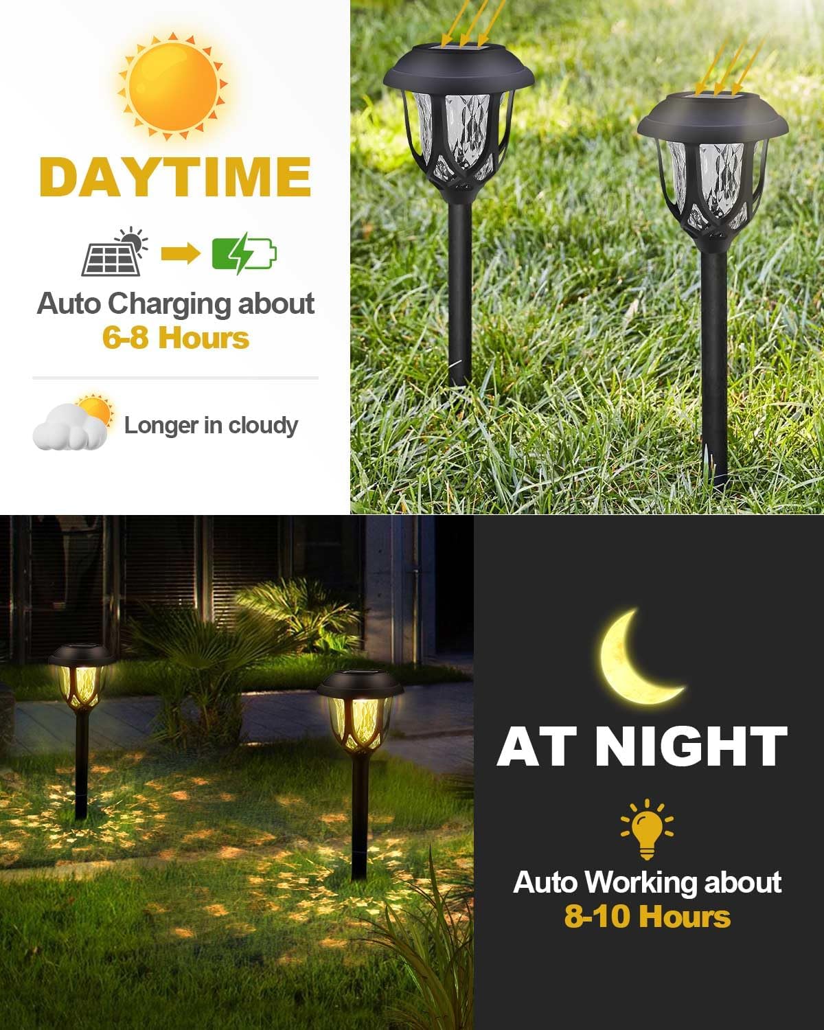 Thumbnail 2 de KALAHOL Solar Lights Outdoor Garden (Warm White) – IP44 Waterproof Pathway Lighting, Dusk to Dawn, 6 Pack