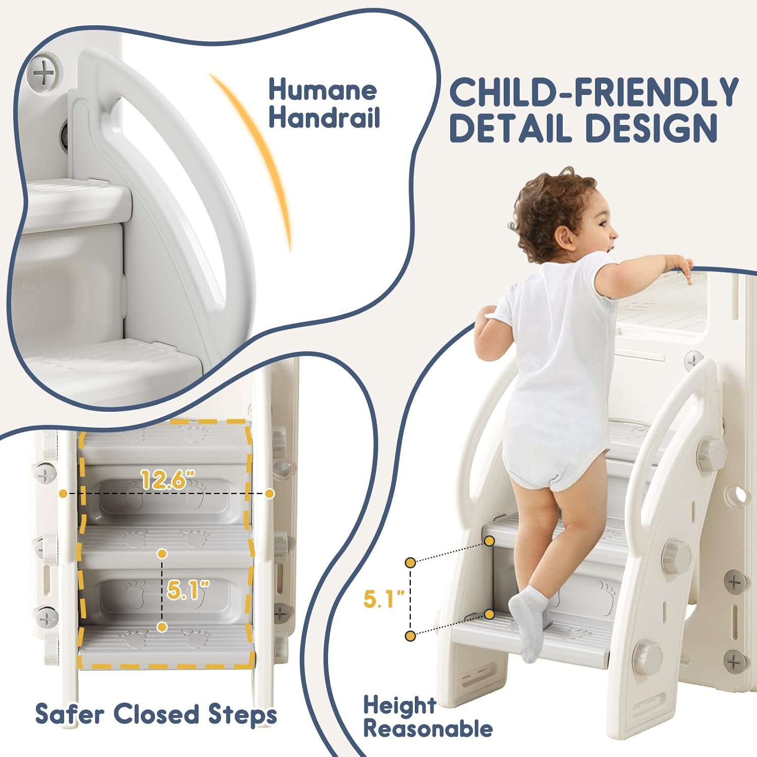 Detalle de 8 in 1 Toddler Slide Set by MOCUTEEN: Portable Indoor/Outdoor Playground for Toddlers