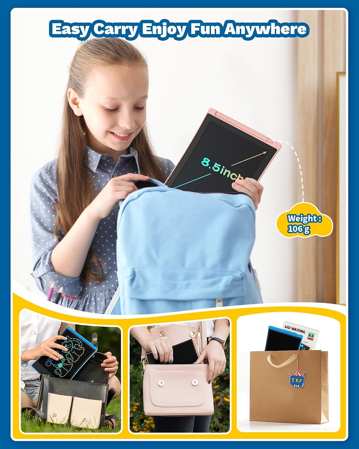 Thumbnail 6 de TEKFUN 8.5inch LCD writing tablet pack — kids’ drawing board