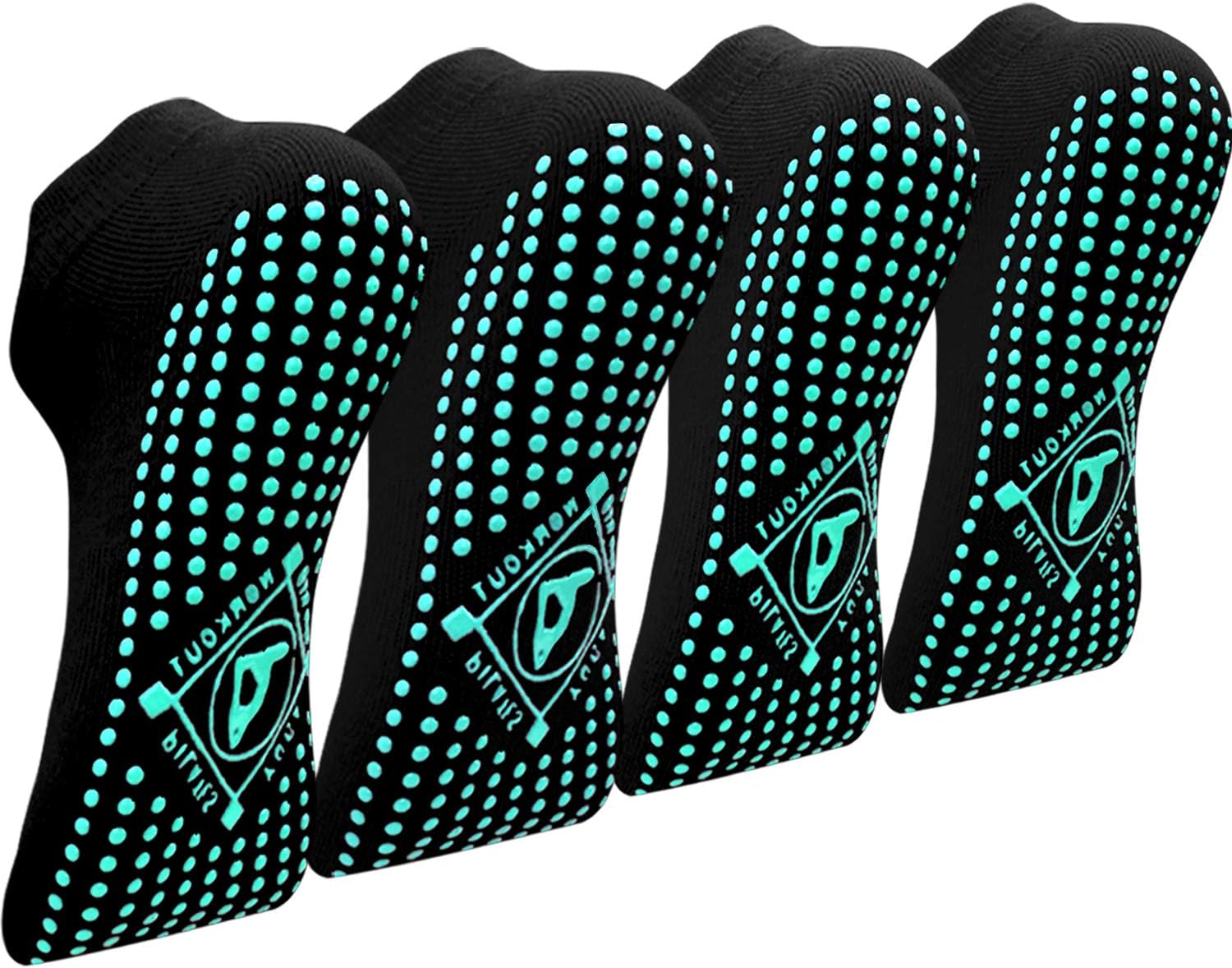 Detalle de Yoga Socken Anti-Rutsch-Socken (4 Paare) für Damen – Vielseitige Griffigkeit für Yoga, Pilates und mehr